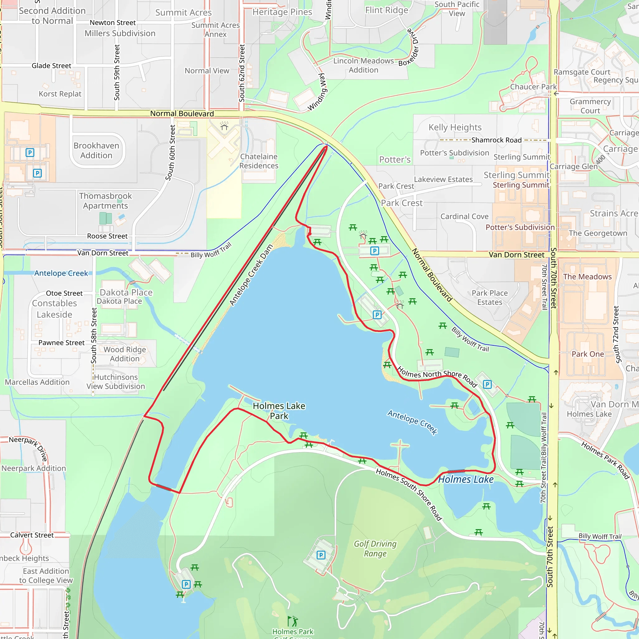 Antelope Creek - Holmes Lake Loop mobile static map