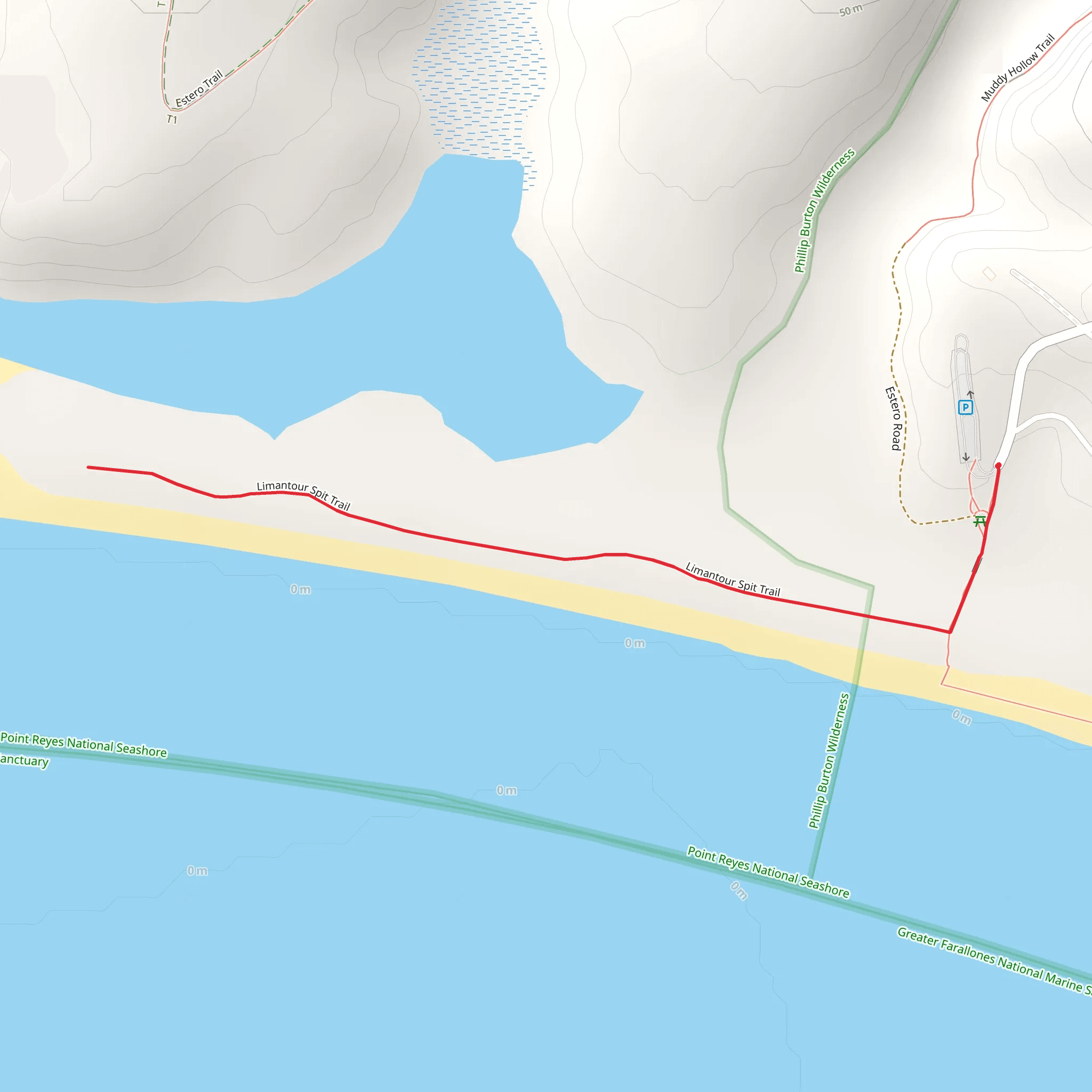 Limantour Beach Trail mobile static map