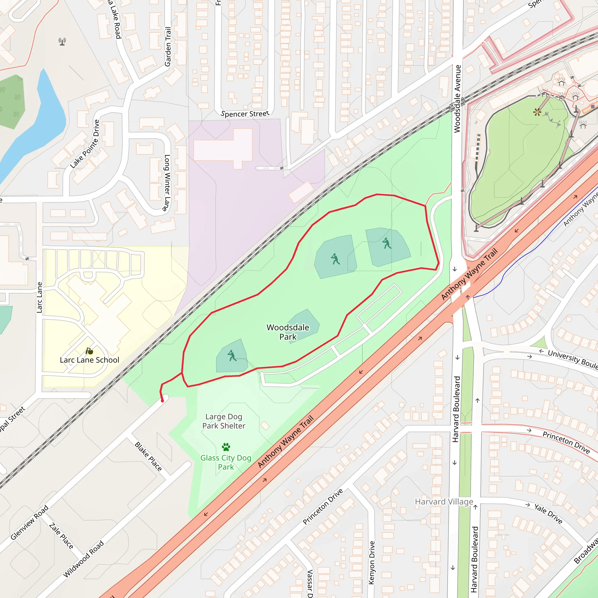Woodsdale Park Loop mobile static map
