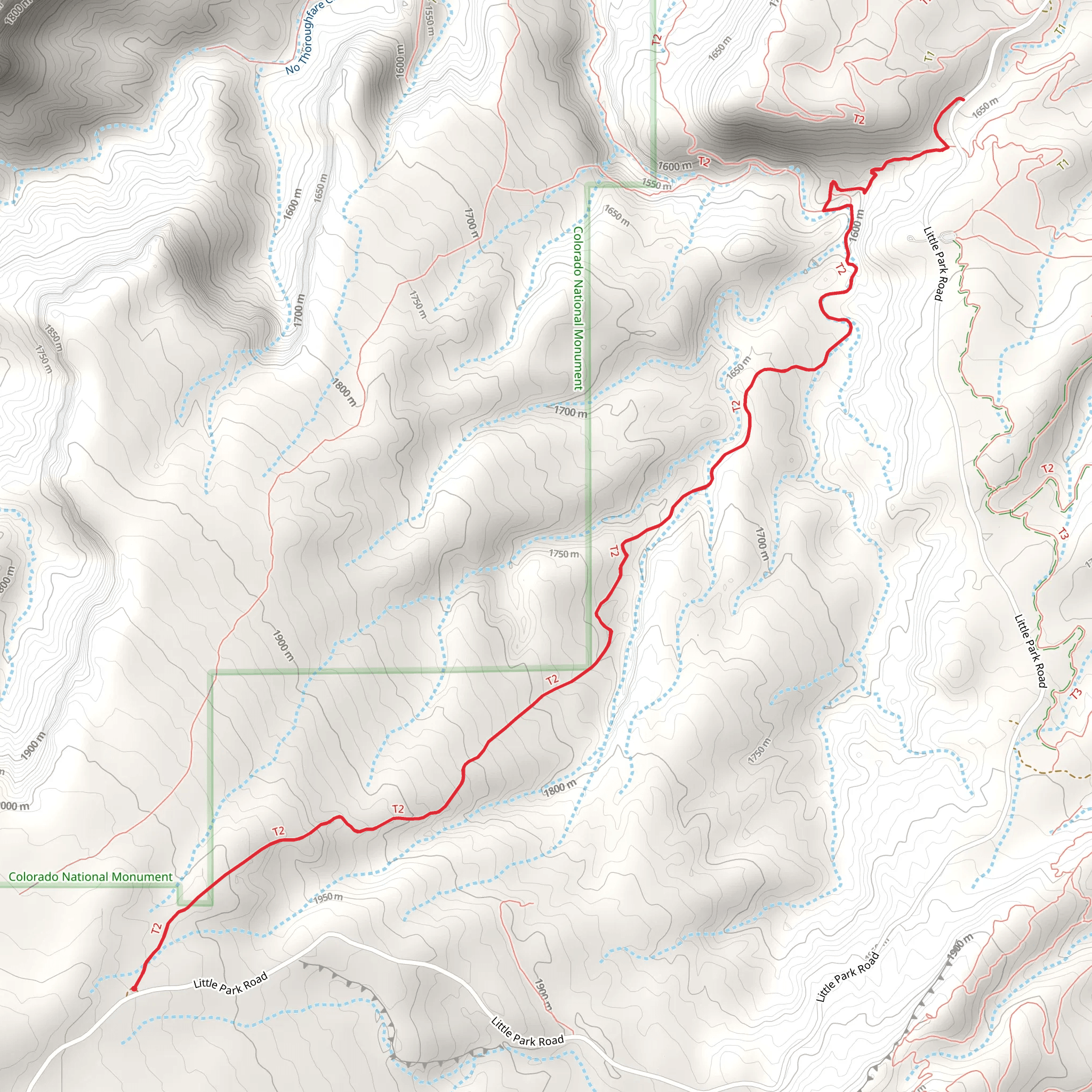 The Ribbon Trail and Andy's Trail mobile static map