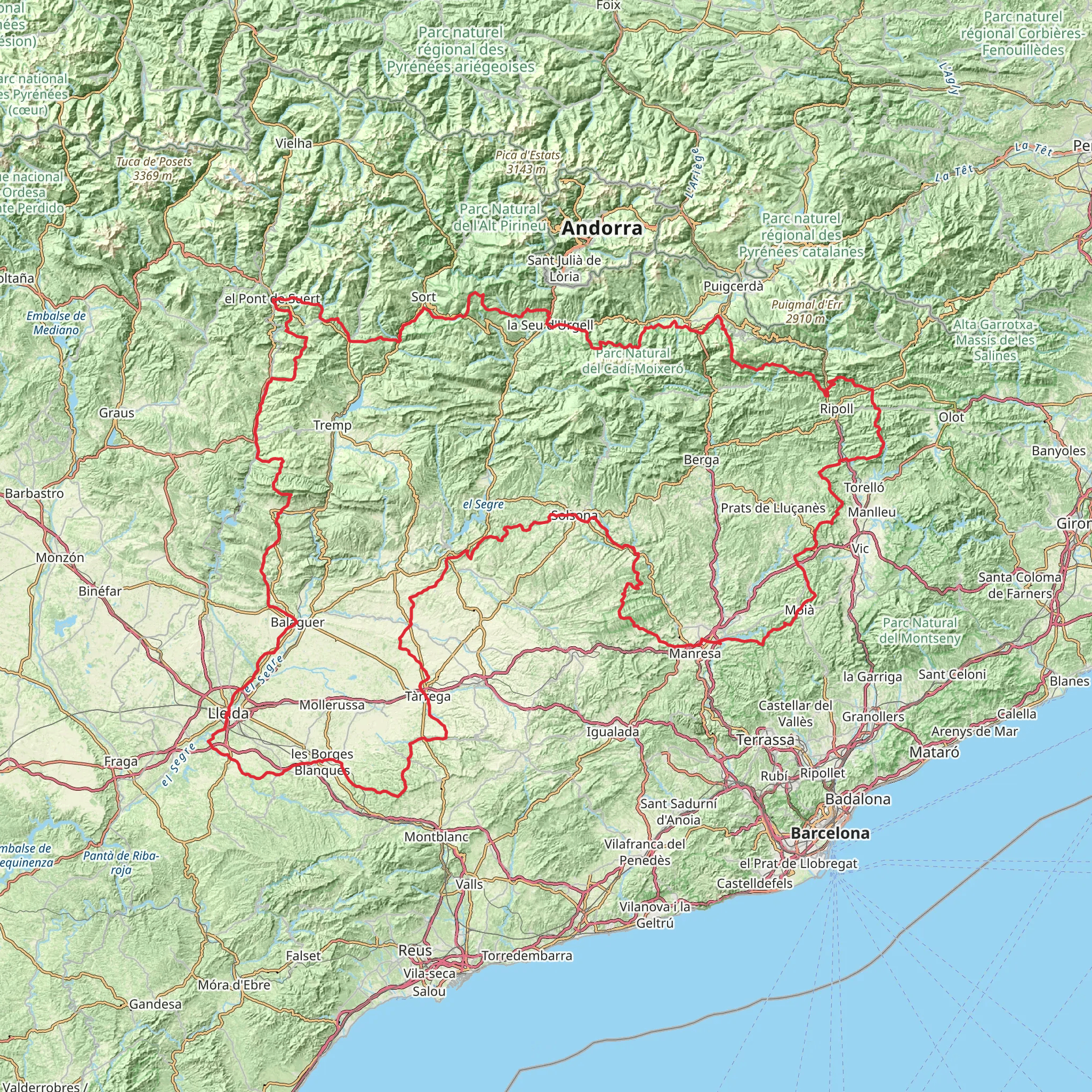 GR 3 Central Path of Catalonia mobile static map