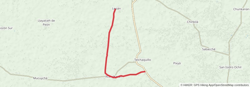 Camino del Mayab stage 5 Map
