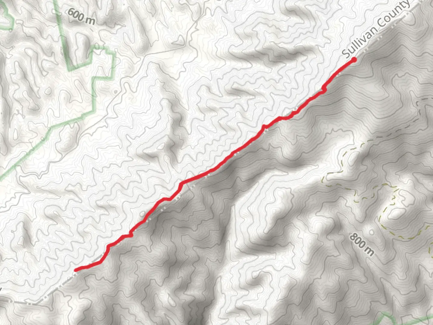 An image depicting the trail Holston Mountain West Trail and Lock Ridge and its surrounding area.