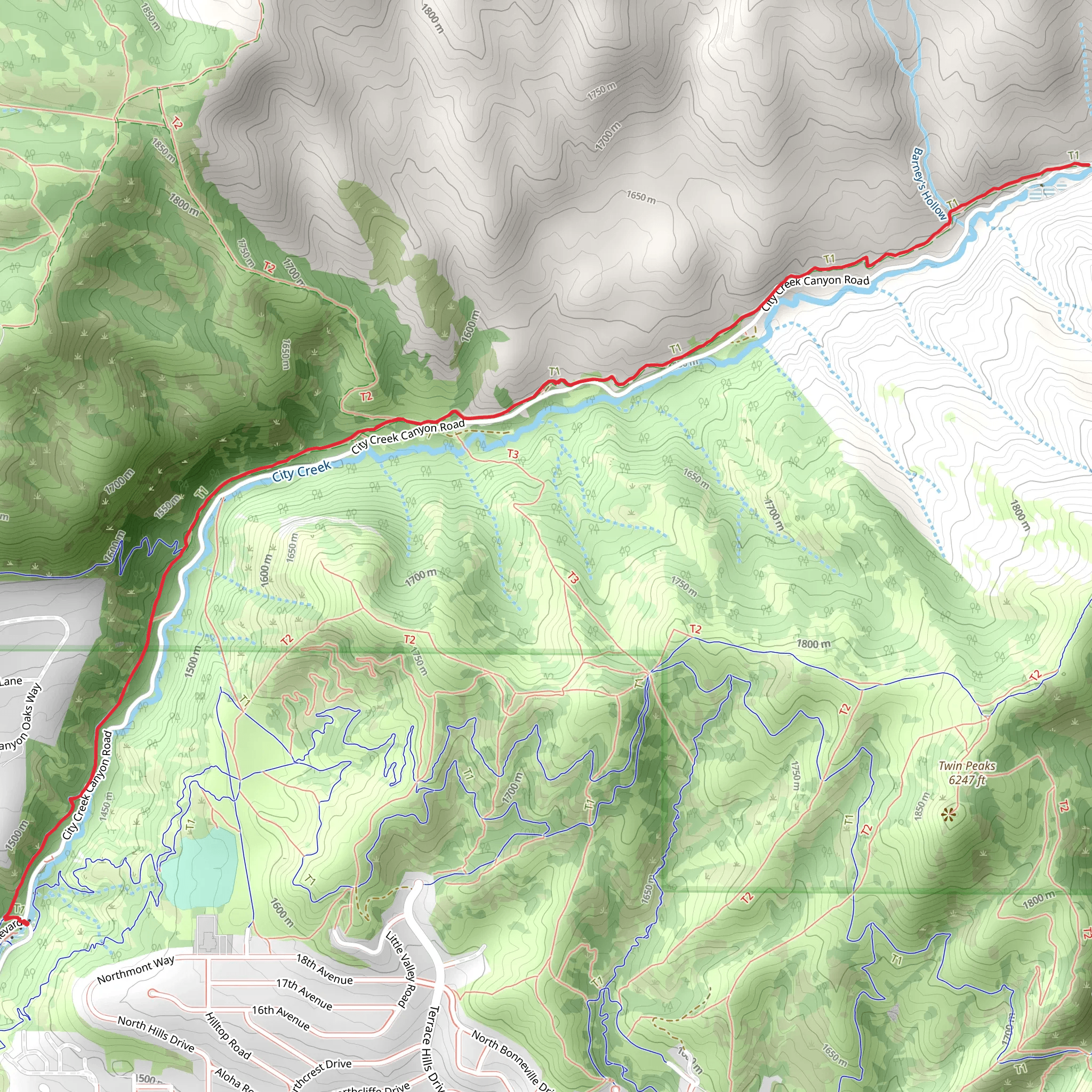 City Creek Trail mobile static map