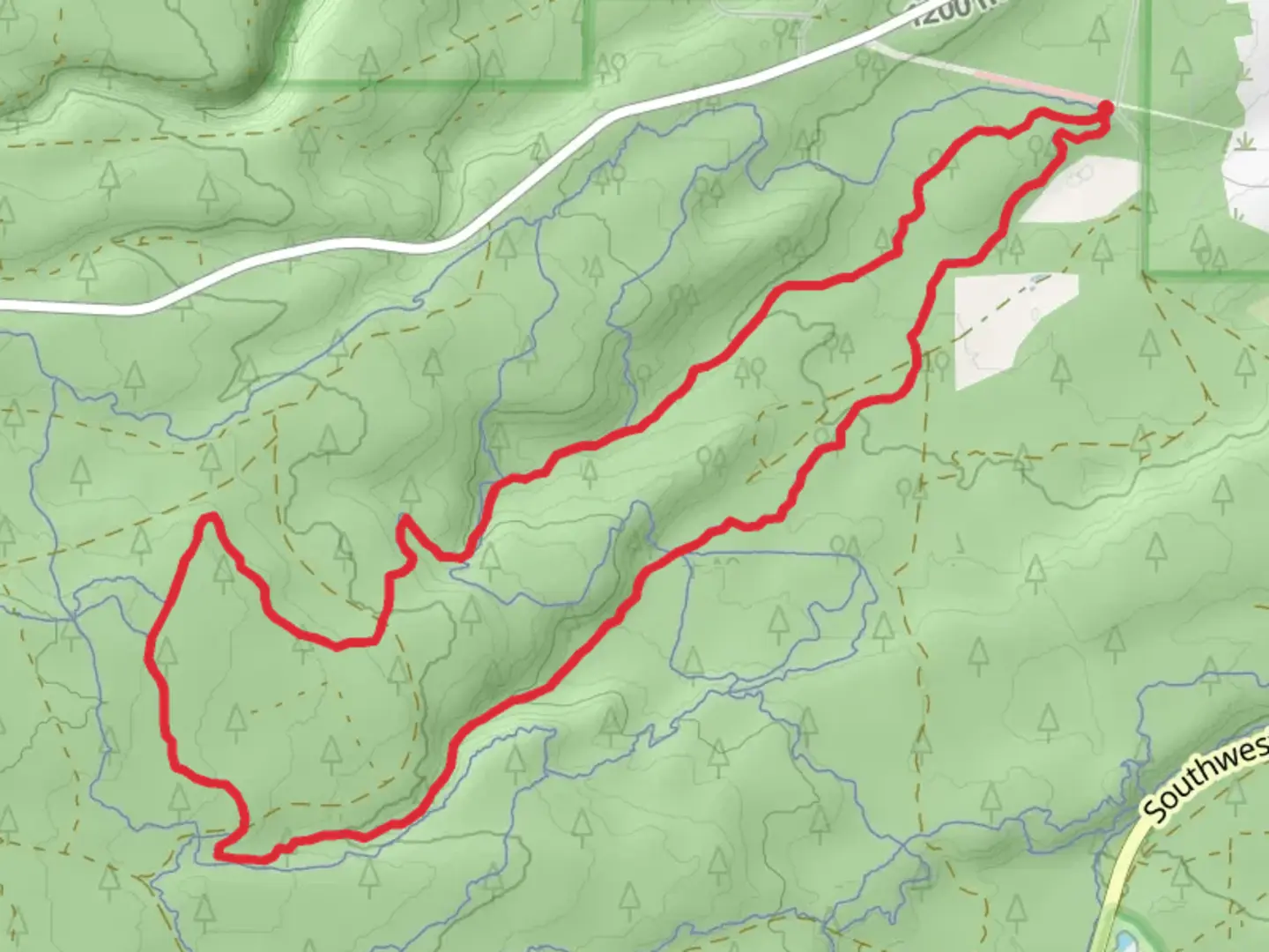 An image depicting the trail Kent's Trail and Phil's Loop Trail and its surrounding area.