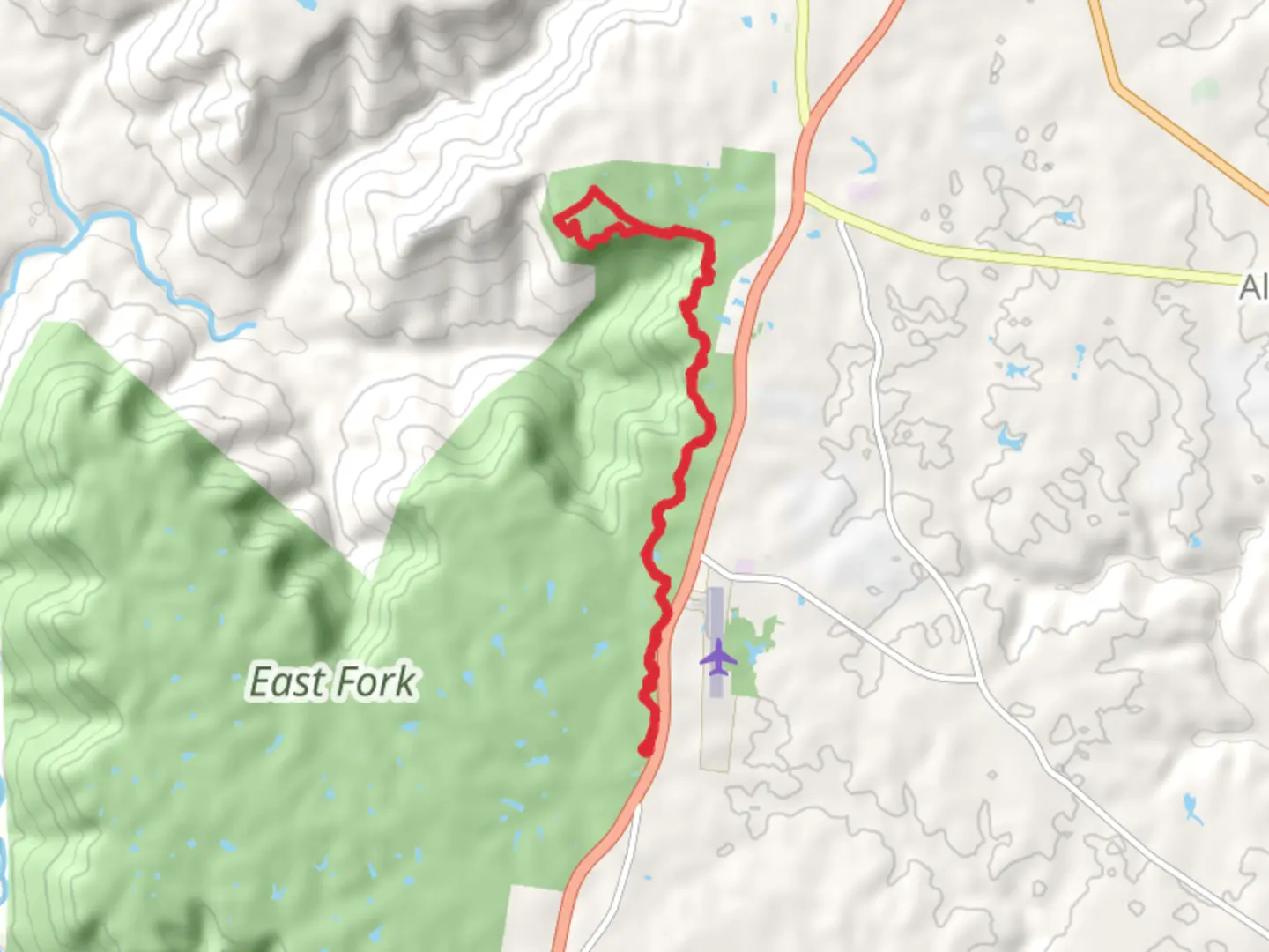 An image depicting the trail A Trail and A 3 Trail and its surrounding area.