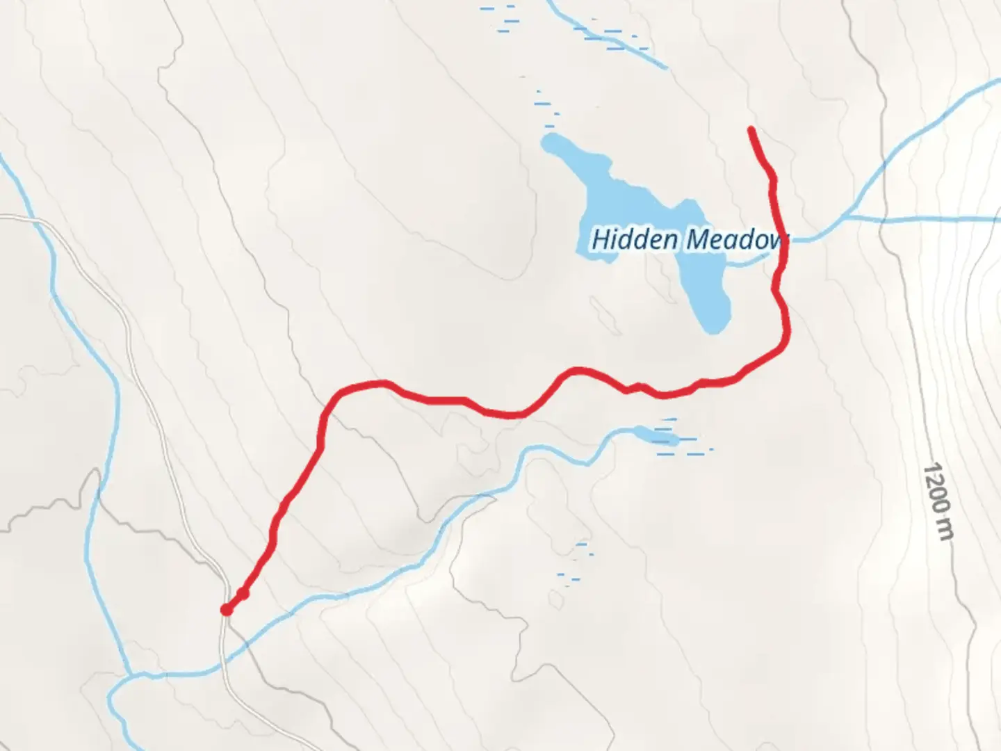 An image depicting the trail Hidden Meadow Trail and its surrounding area.