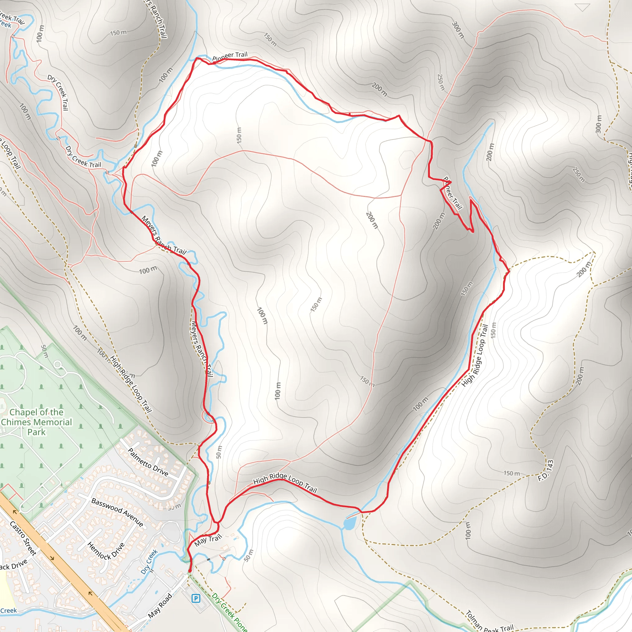 Meyers Ranch - Pioneer Loop Trail mobile static map