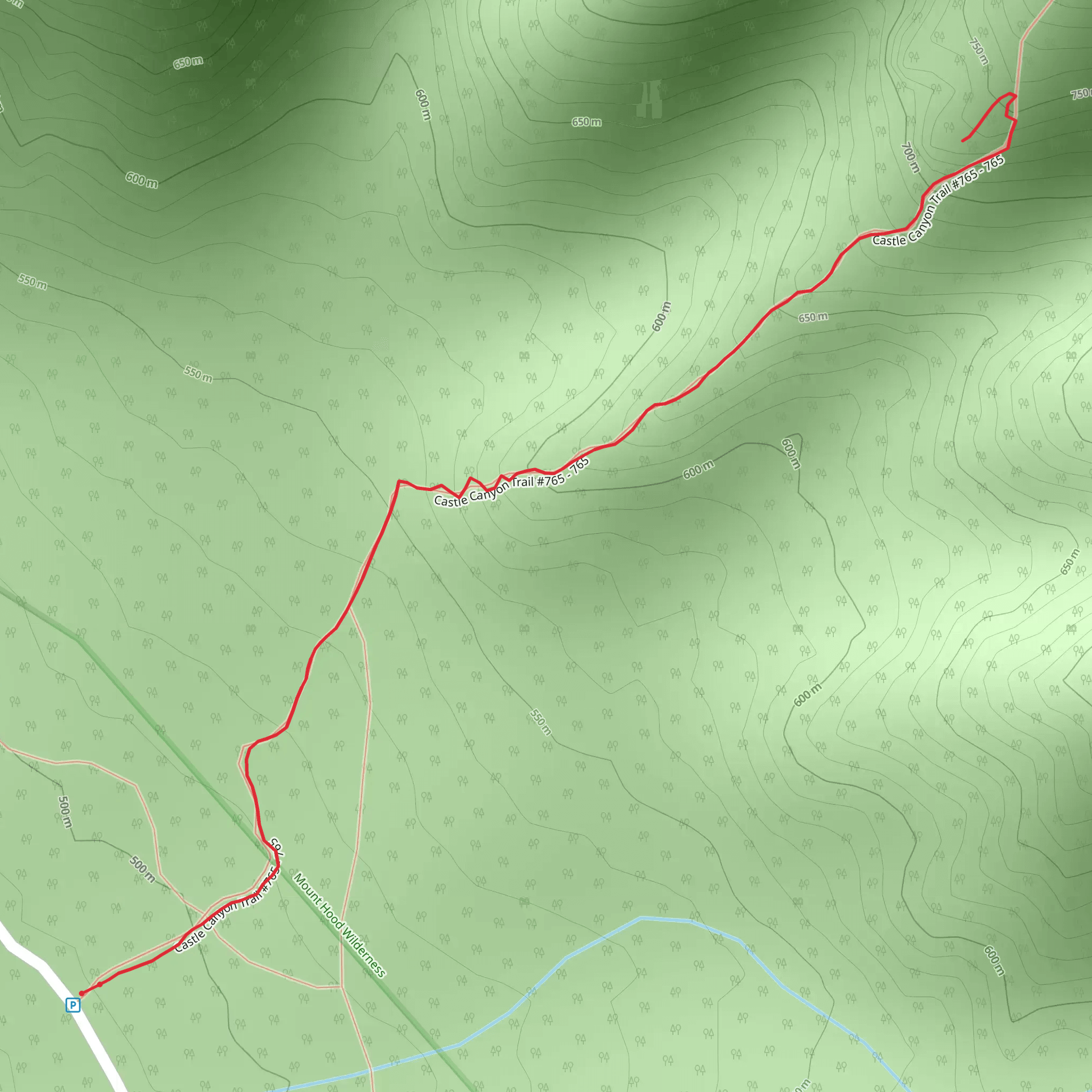 Castle Canyon Trail mobile static map