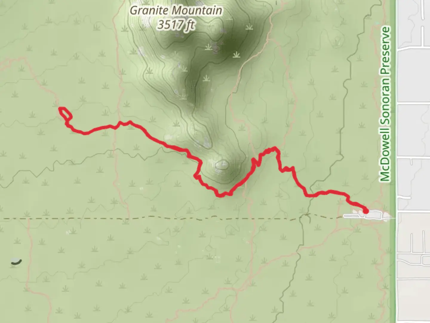An image depicting the trail Bootlegger Trail and Balanced Rock - Easy and its surrounding area.