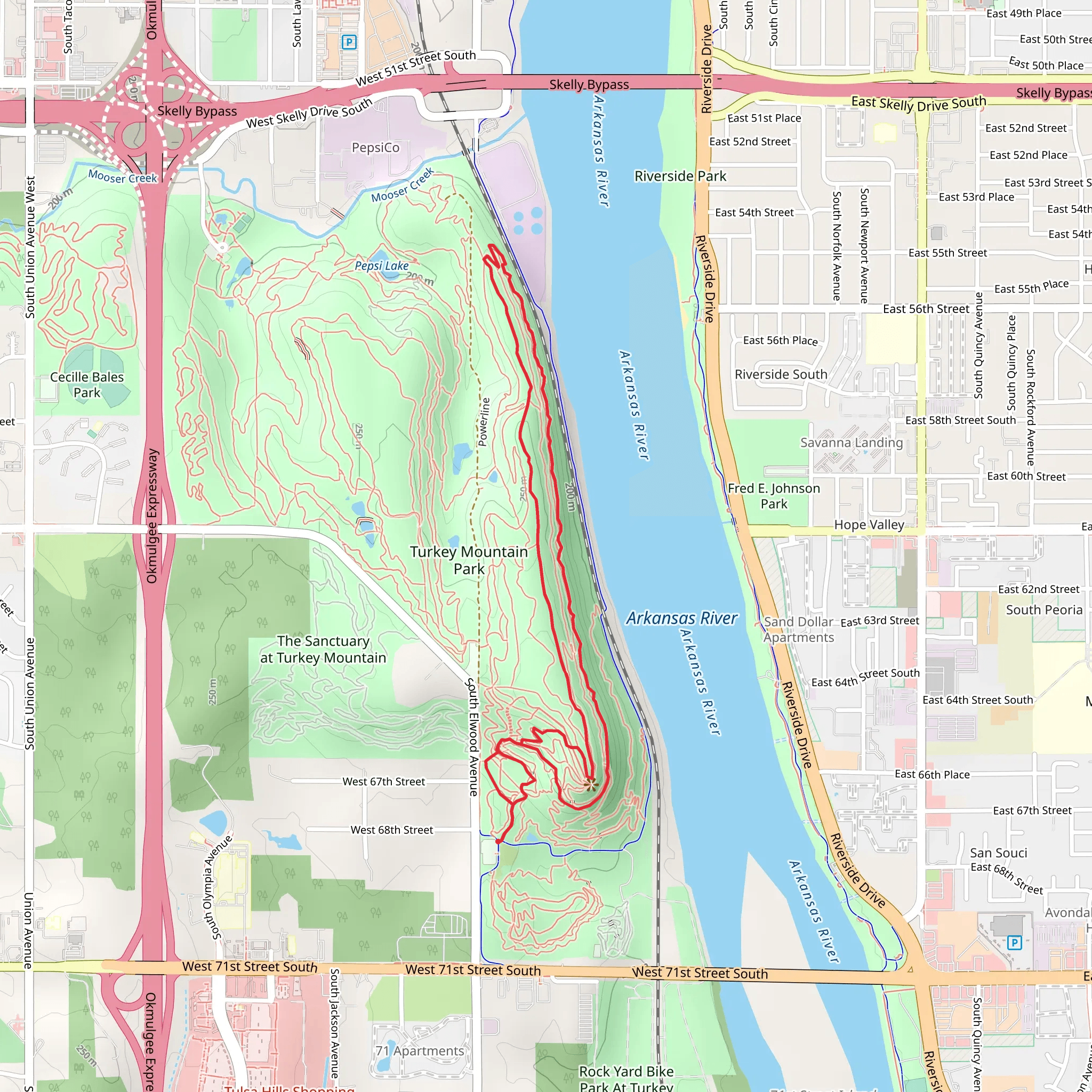 Turkey Mountain and Yellow Trail Loop mobile static map