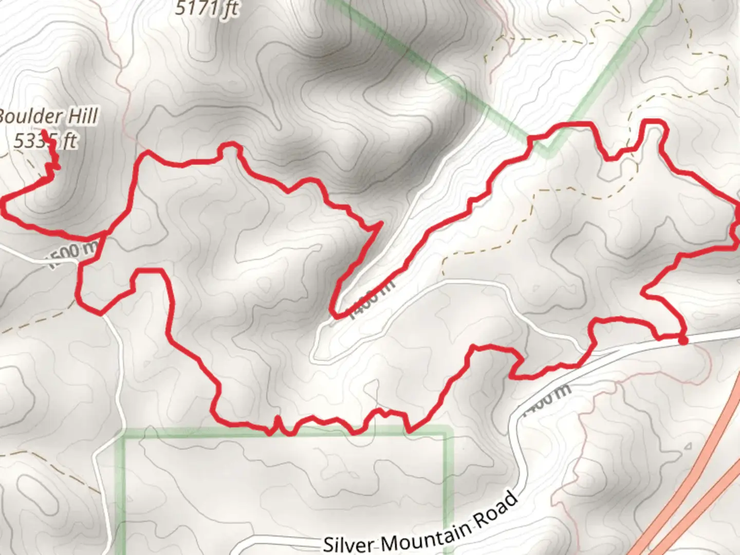 An image depicting the trail Boulder Hill via Flume Trail and Storm Mountain Trail and its surrounding area.