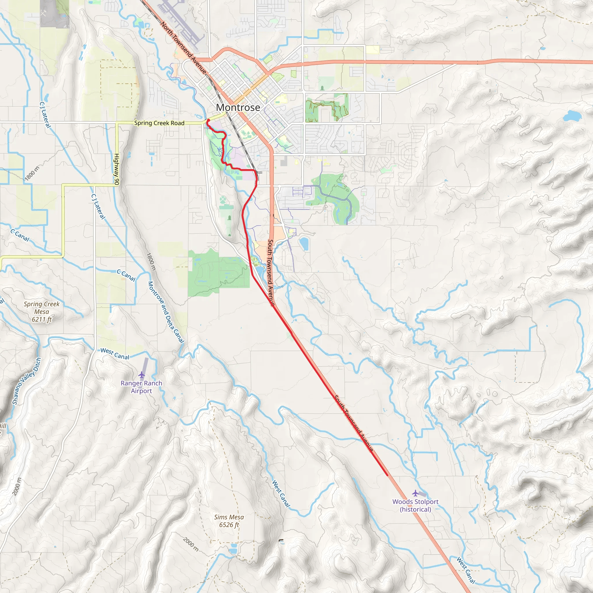 Uncompahgre River Walk mobile static map