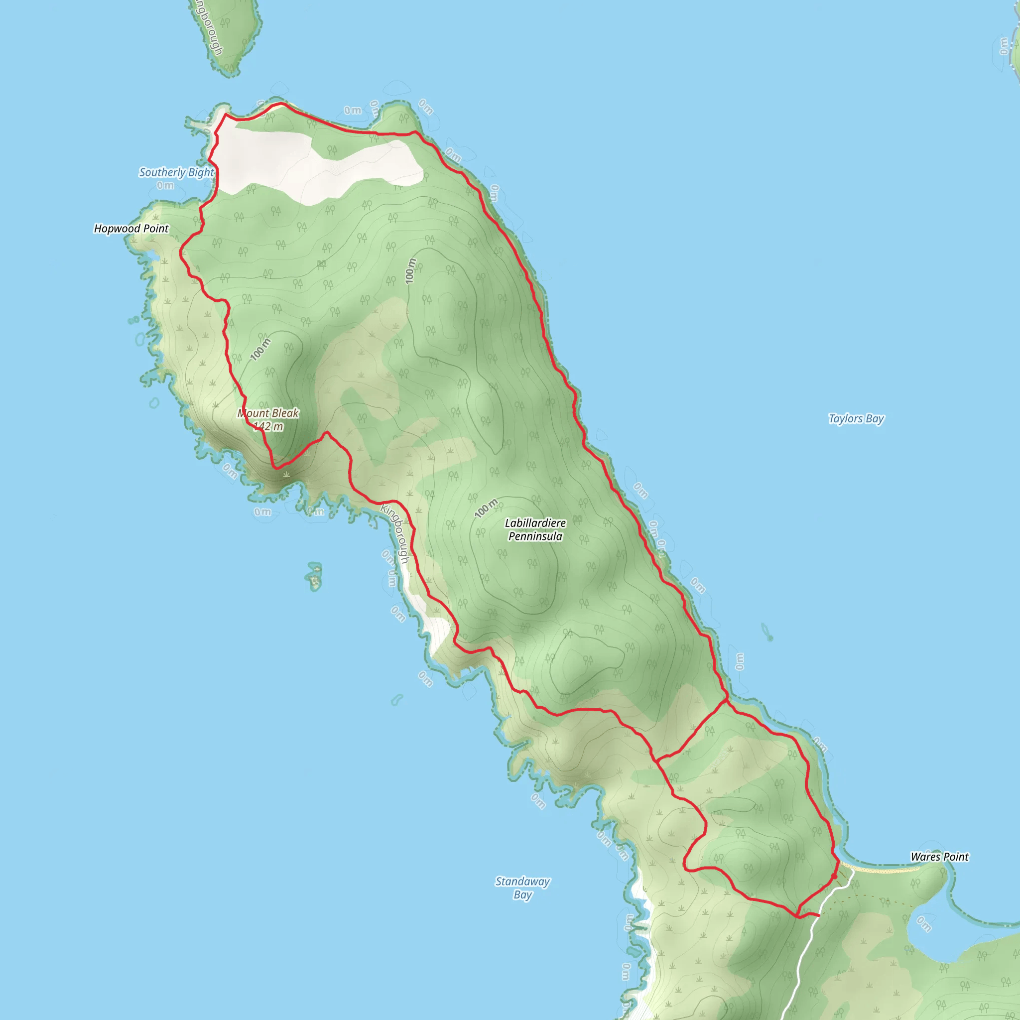 Labillardiere Peninsula Track mobile static map