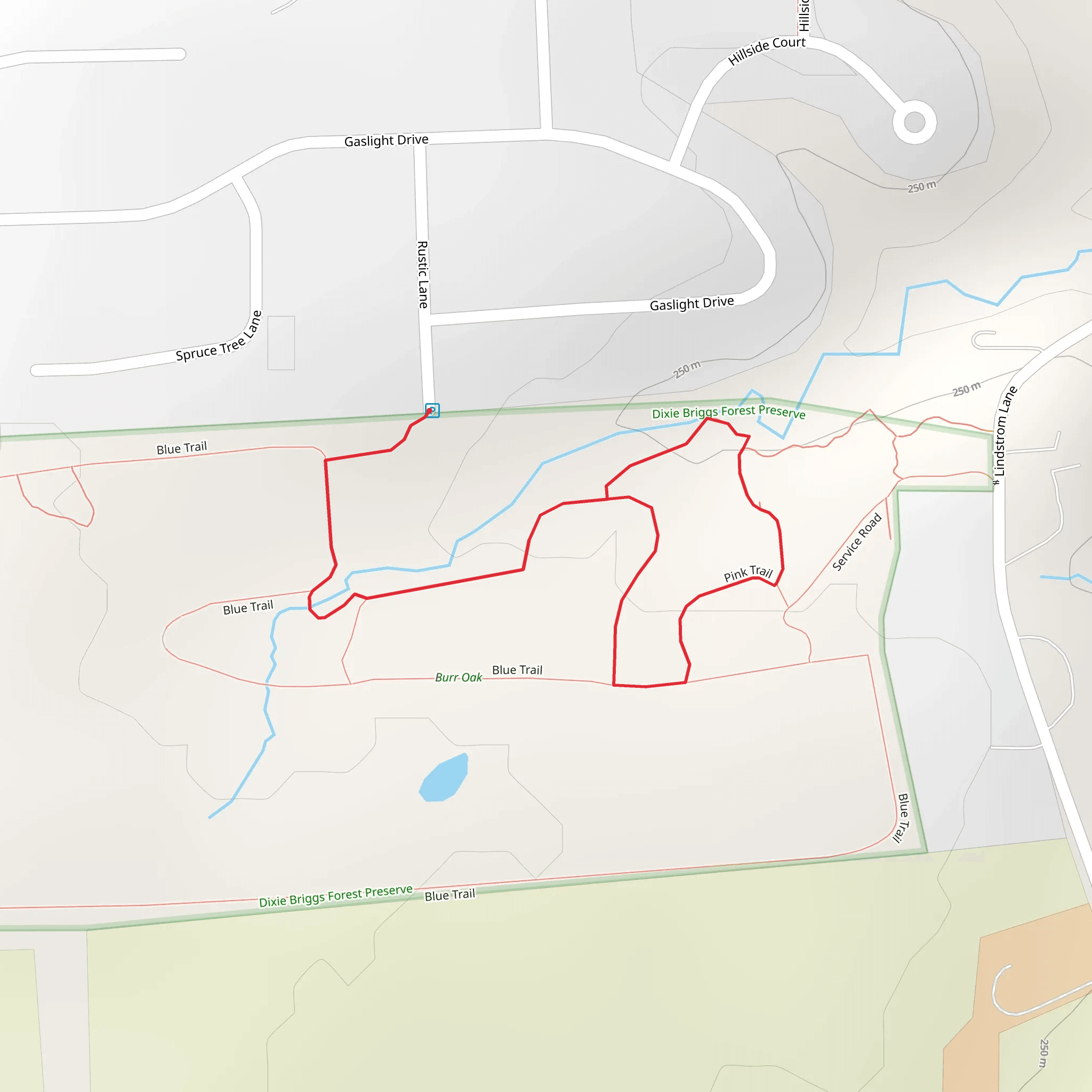 Red Trail, Brown Trail and Pink Loop Trail mobile static map