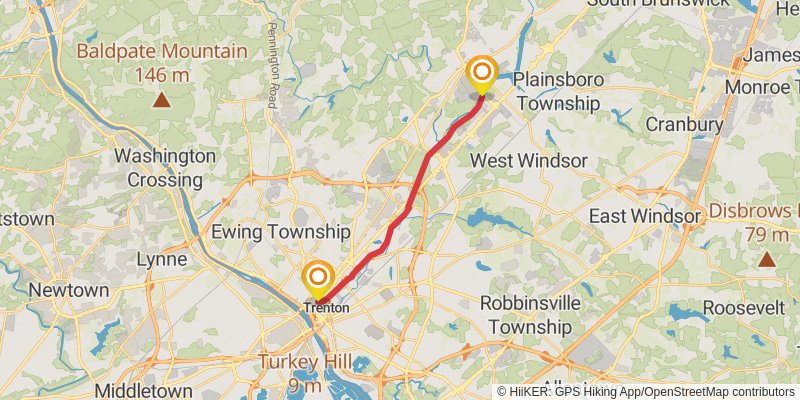 Delaware and Raritan Canal Trail stage 4 Map