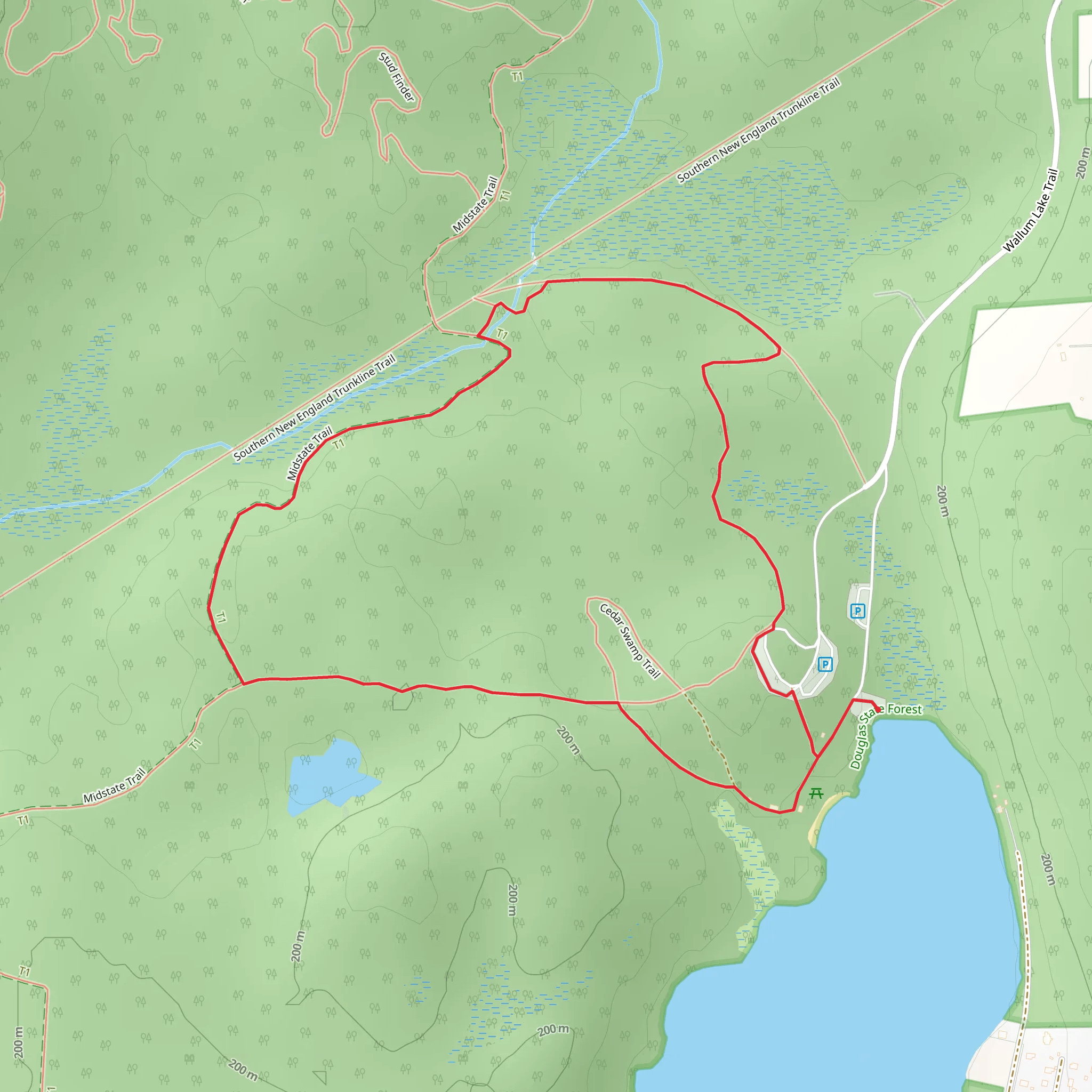 Wallum Lake Park Loop mobile static map
