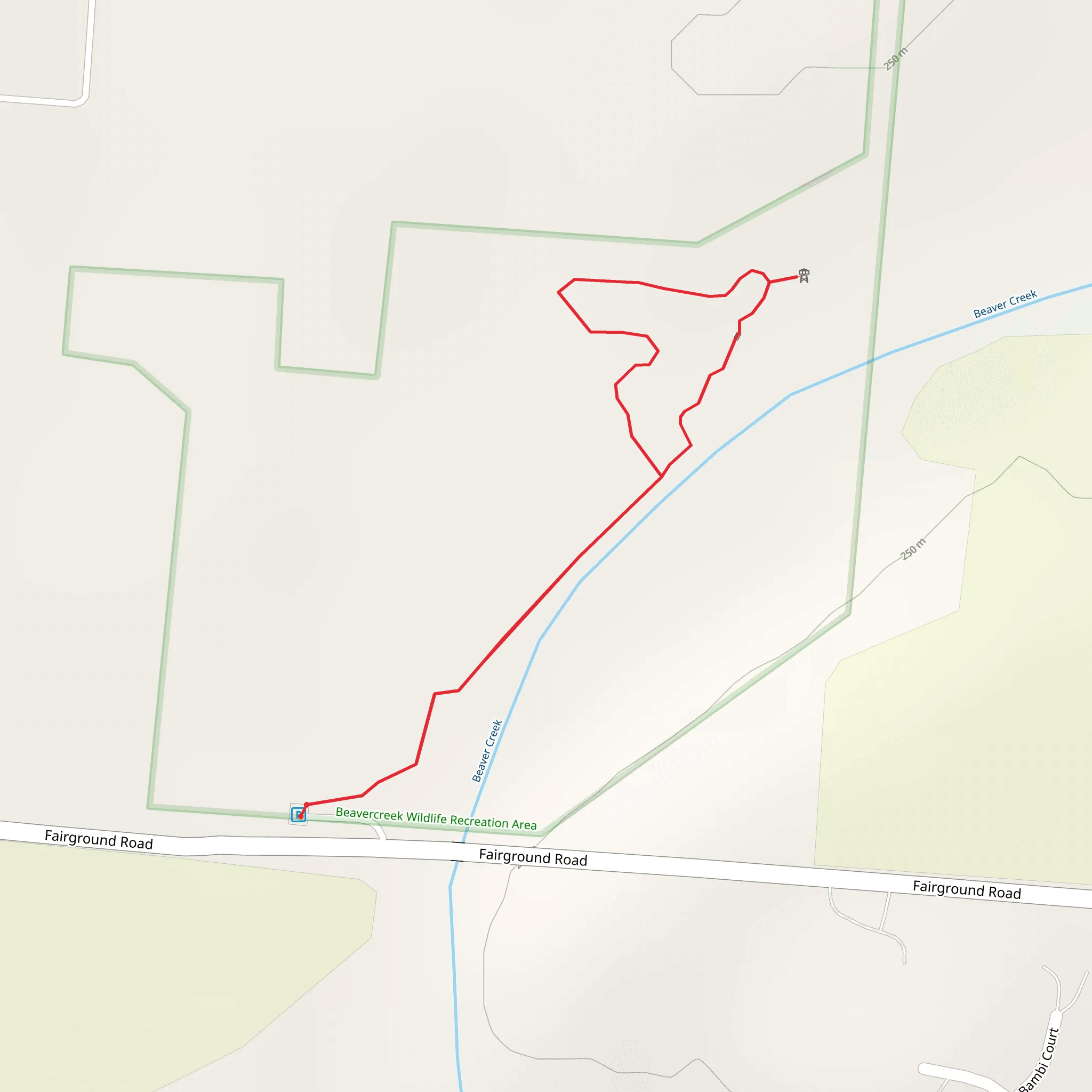 Beaver Creek Loop - Fairground Road mobile static map
