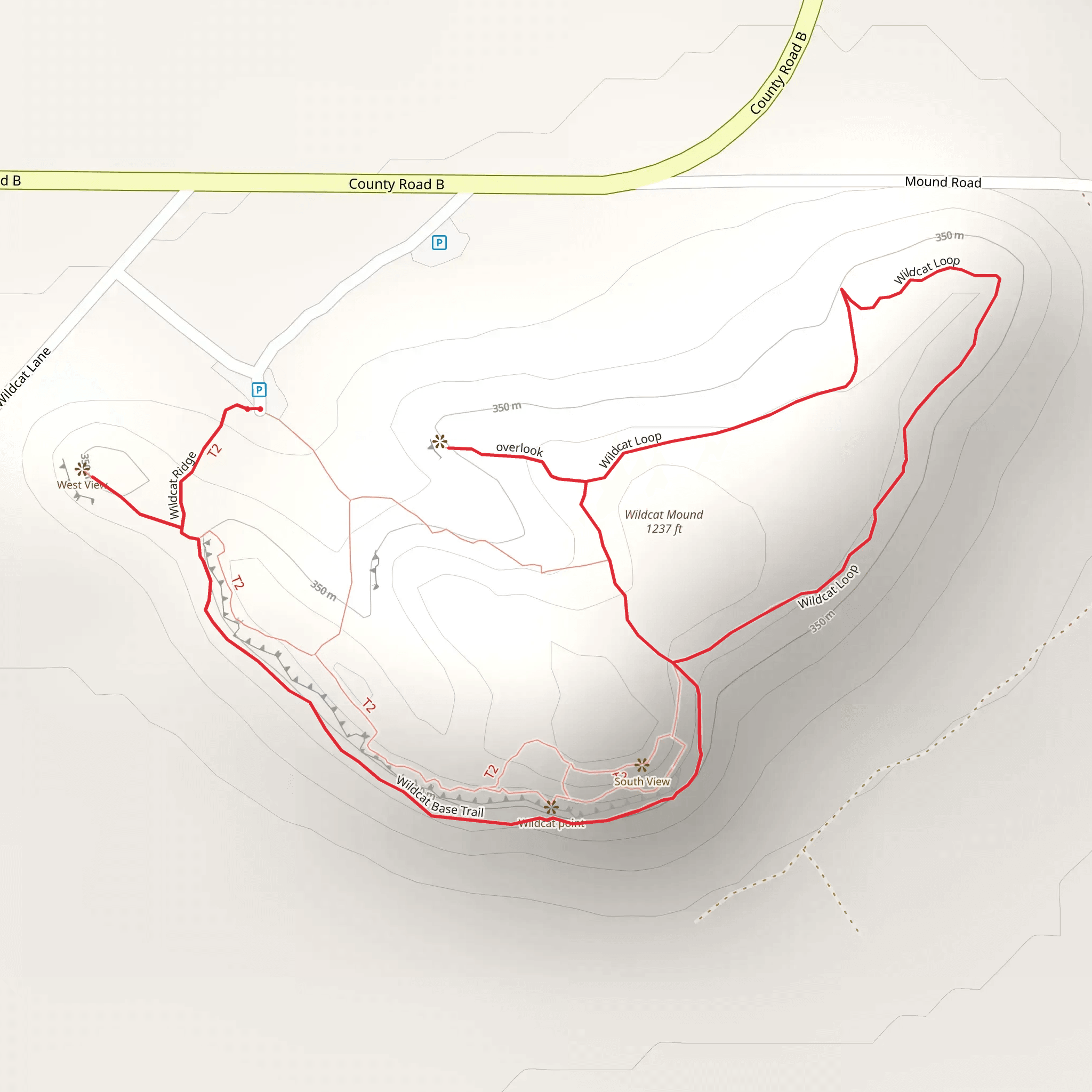 Wildcat Mound, Wildcat Ridge and Wildcat Base Trail mobile static map