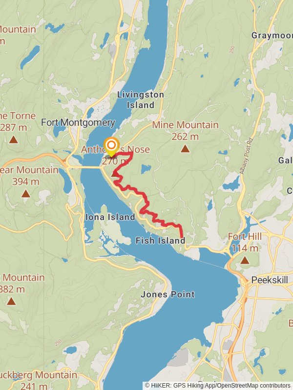 Anthony's Nose and Manitou Mountain mobile static map