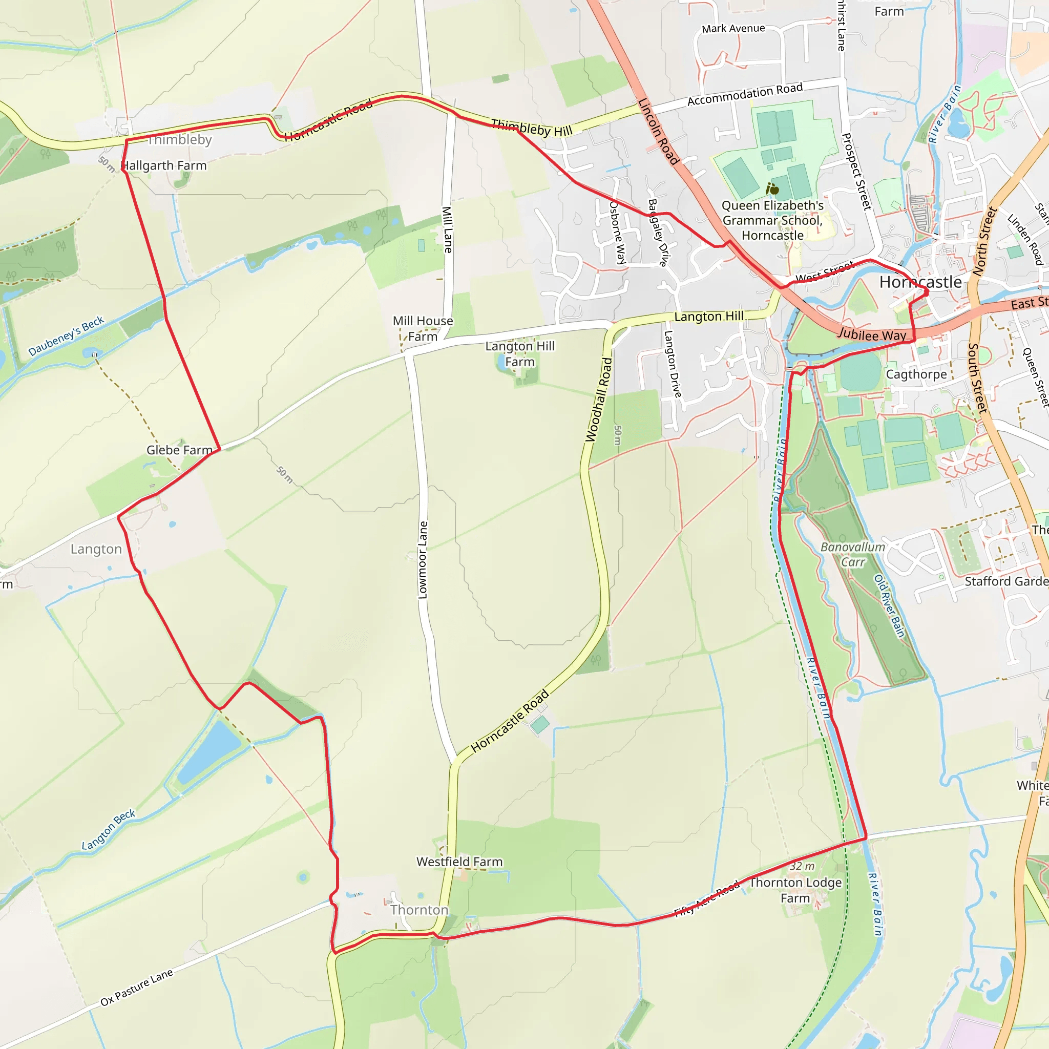 Horncastle - Langton and Thimbleby mobile static map