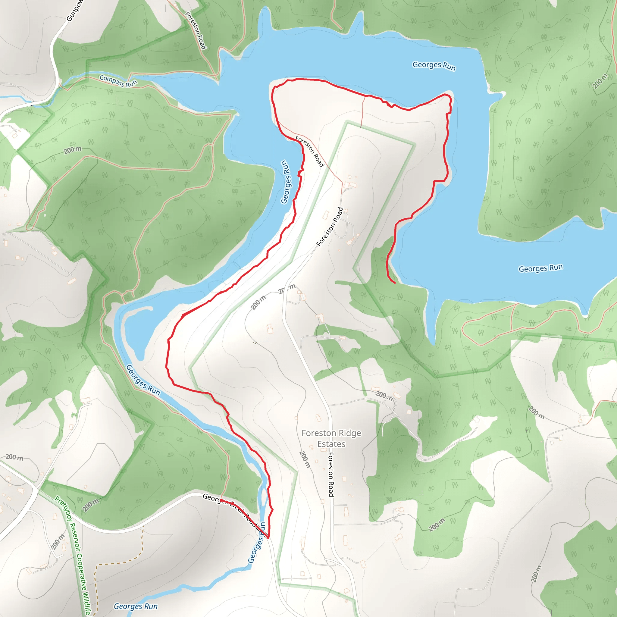 Georges Run Walk from Georges Creek Road mobile static map