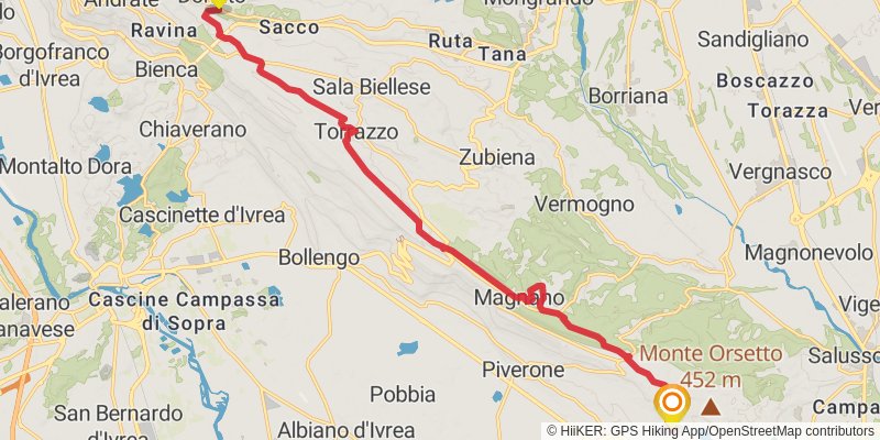 Cammino De Oropa stage 2 Map