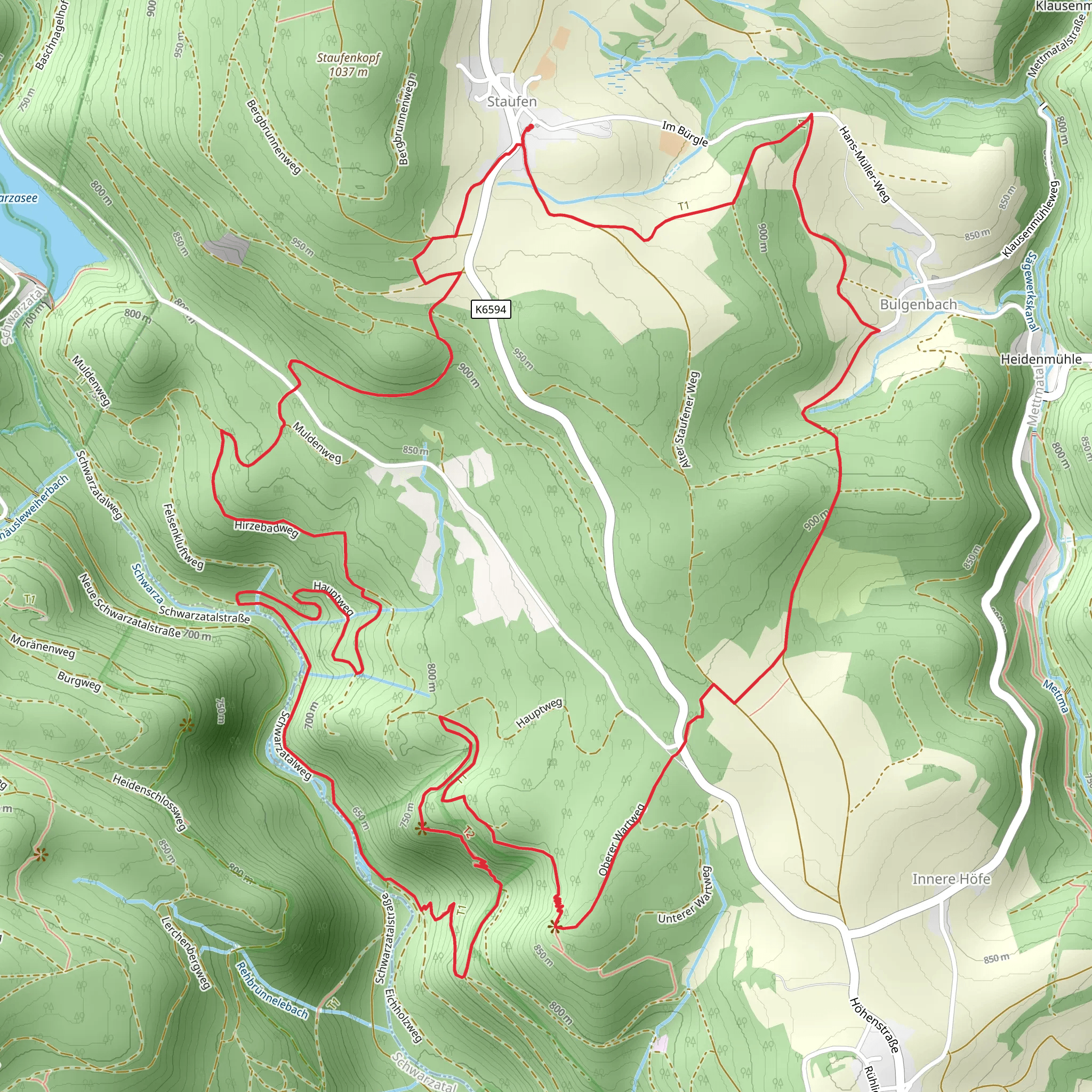Rappenfels and Wartbuck via Geniesserpfad mobile static map