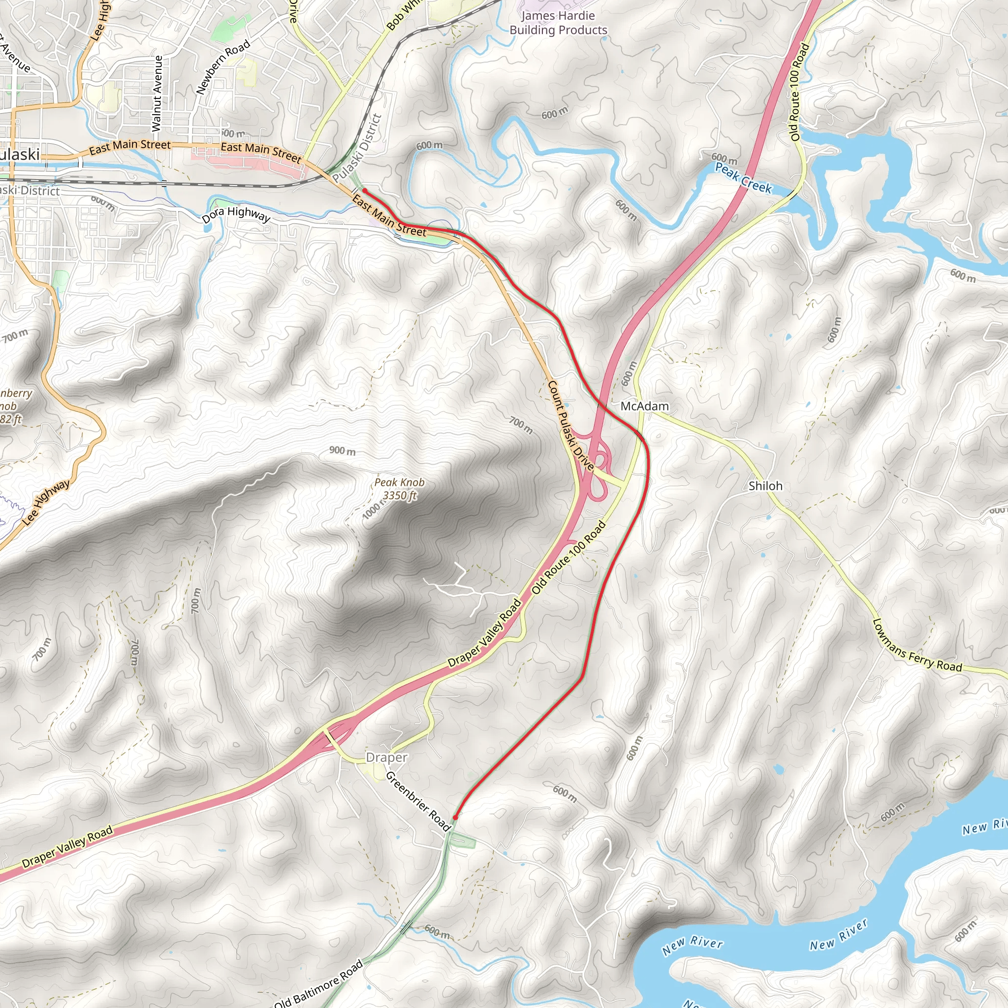 New River Trail - Xaloy Way mobile static map