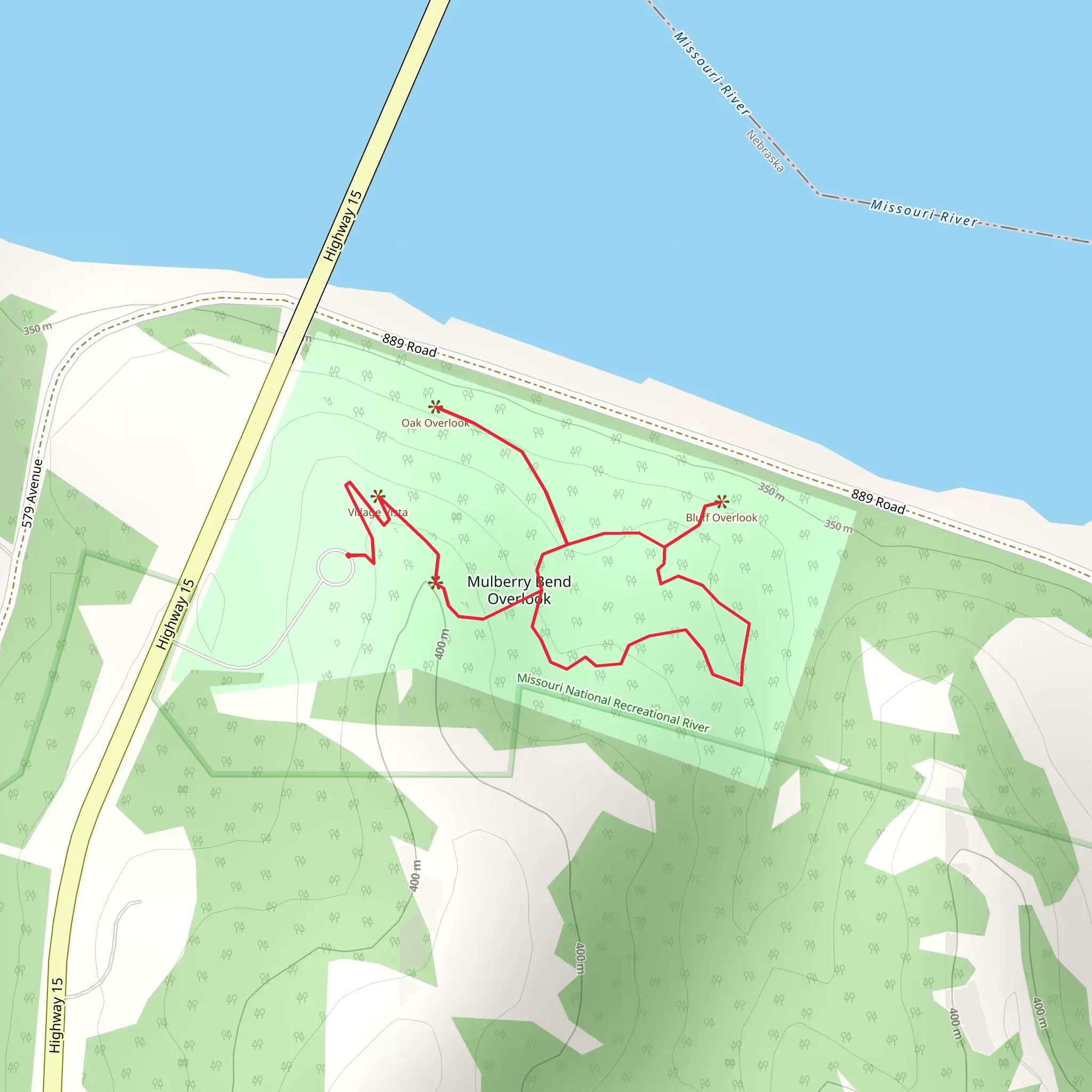 Mulberry Bend Overlook Loop mobile static map