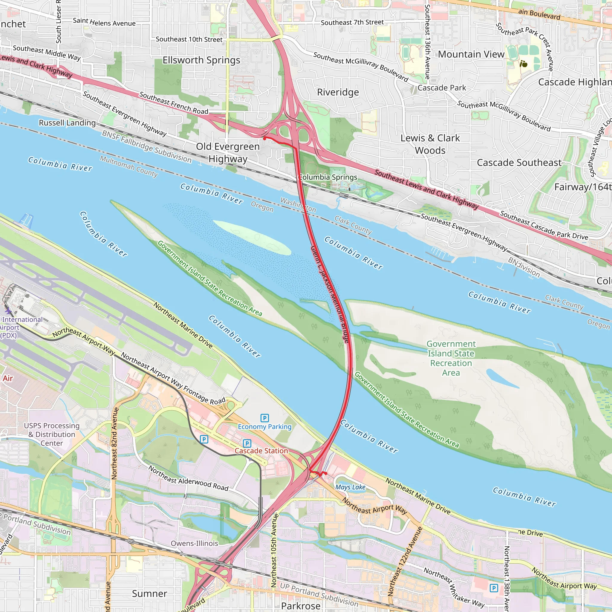 I-205 Multi Use Path mobile static map