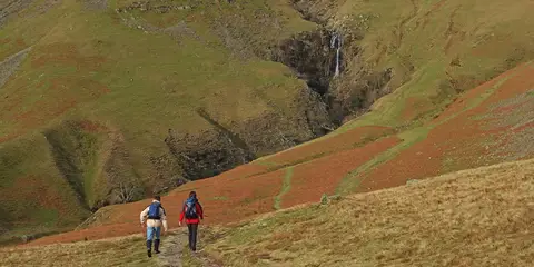 An image depicting the trail Cautley Spout and The Calf from Sedbergh and its surrounding area.