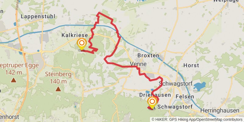 Mühlenweg im Wiehengebirge stage 3 Map