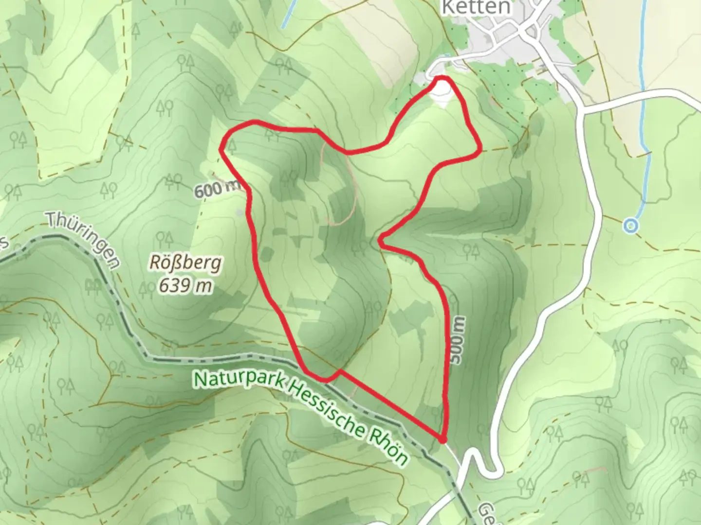 An image depicting the trail Geisa Hilders Loop and its surrounding area.