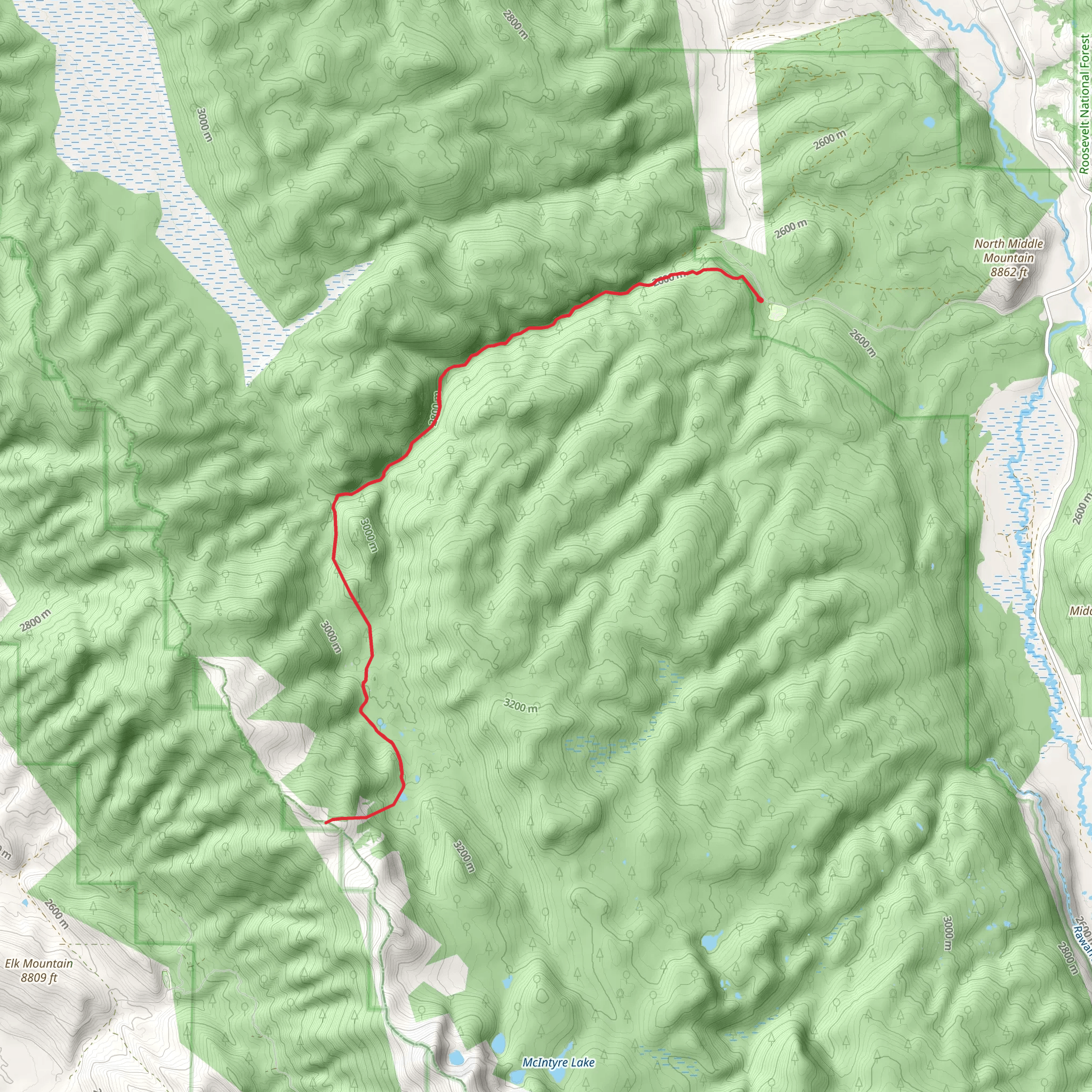 McIntyre Creek Traill via McIntyre Trail mobile static map