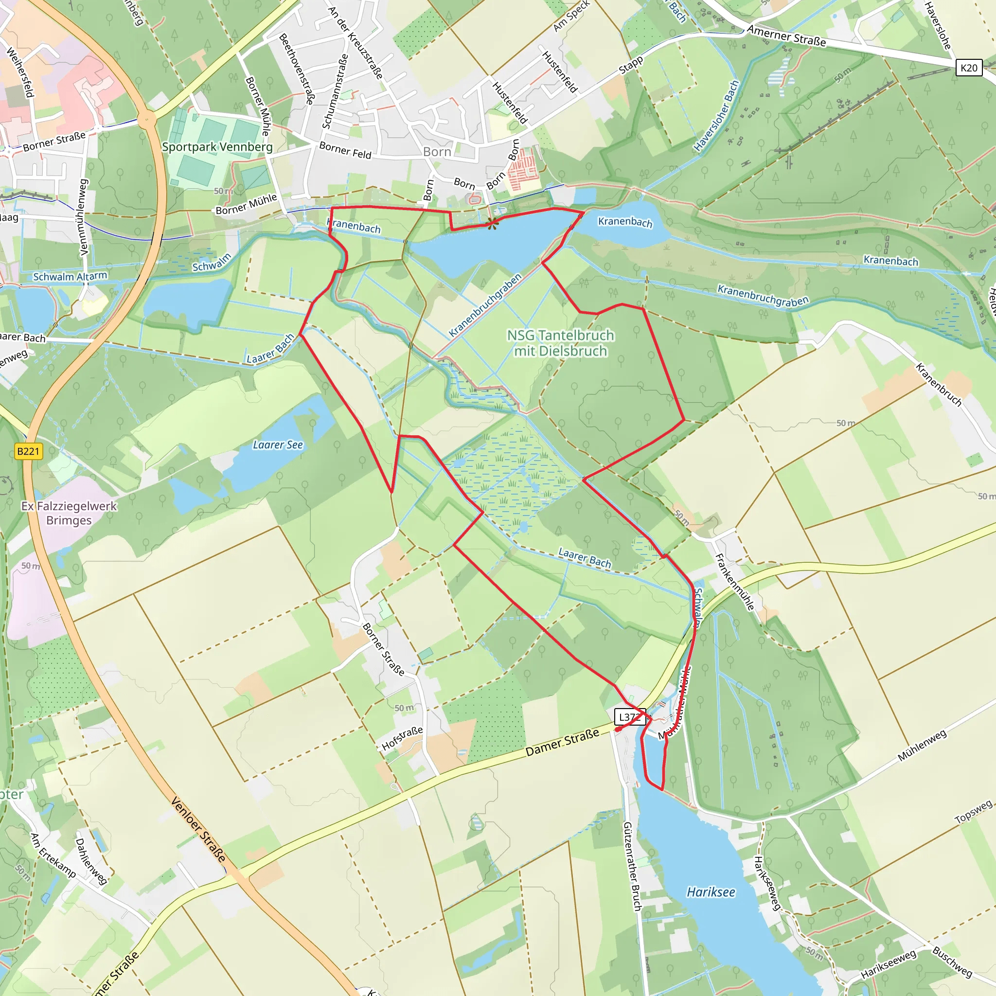 Borner See and NSG Tantelbruch Loop from Hariksee mobile static map