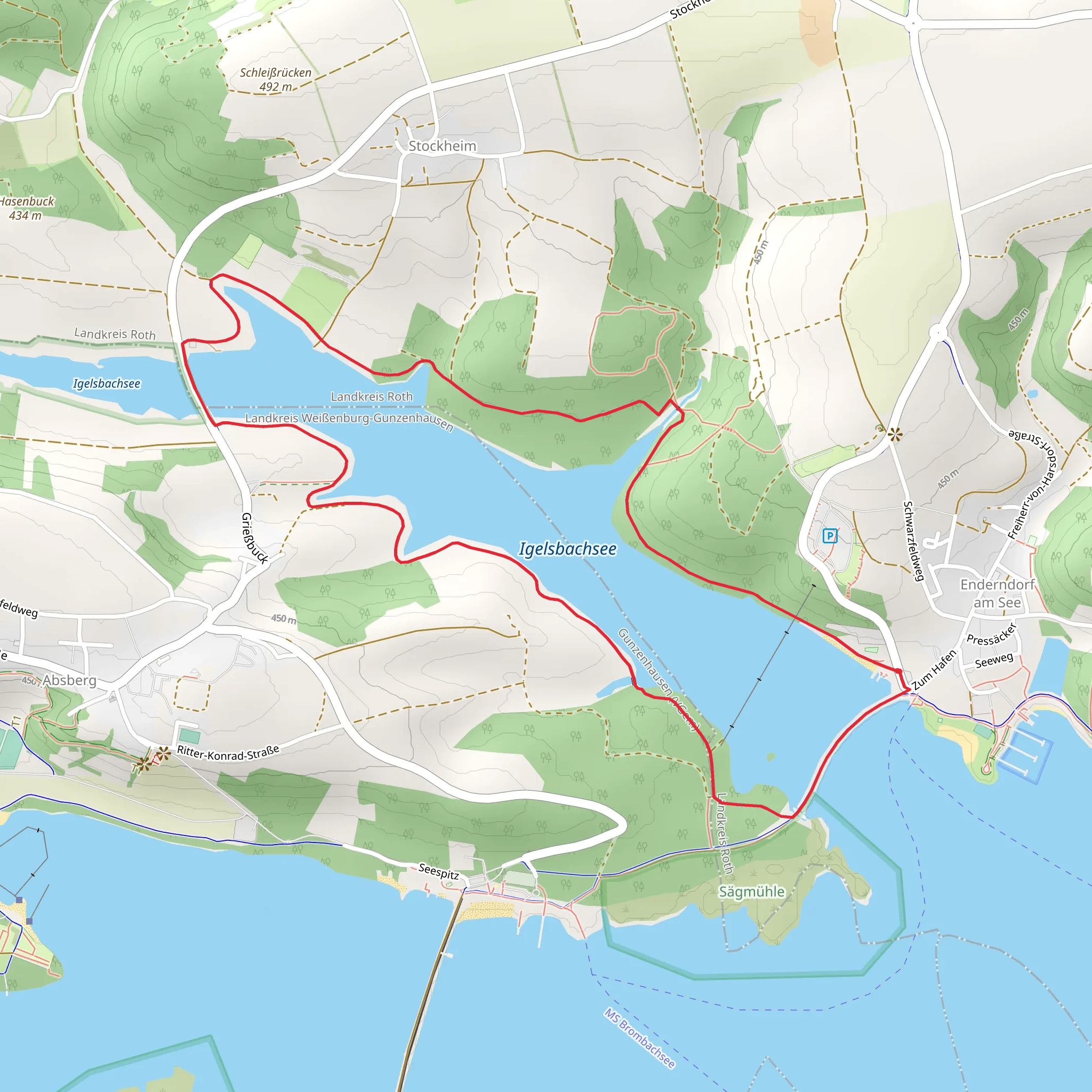 Igelsbachsee Loop mobile static map