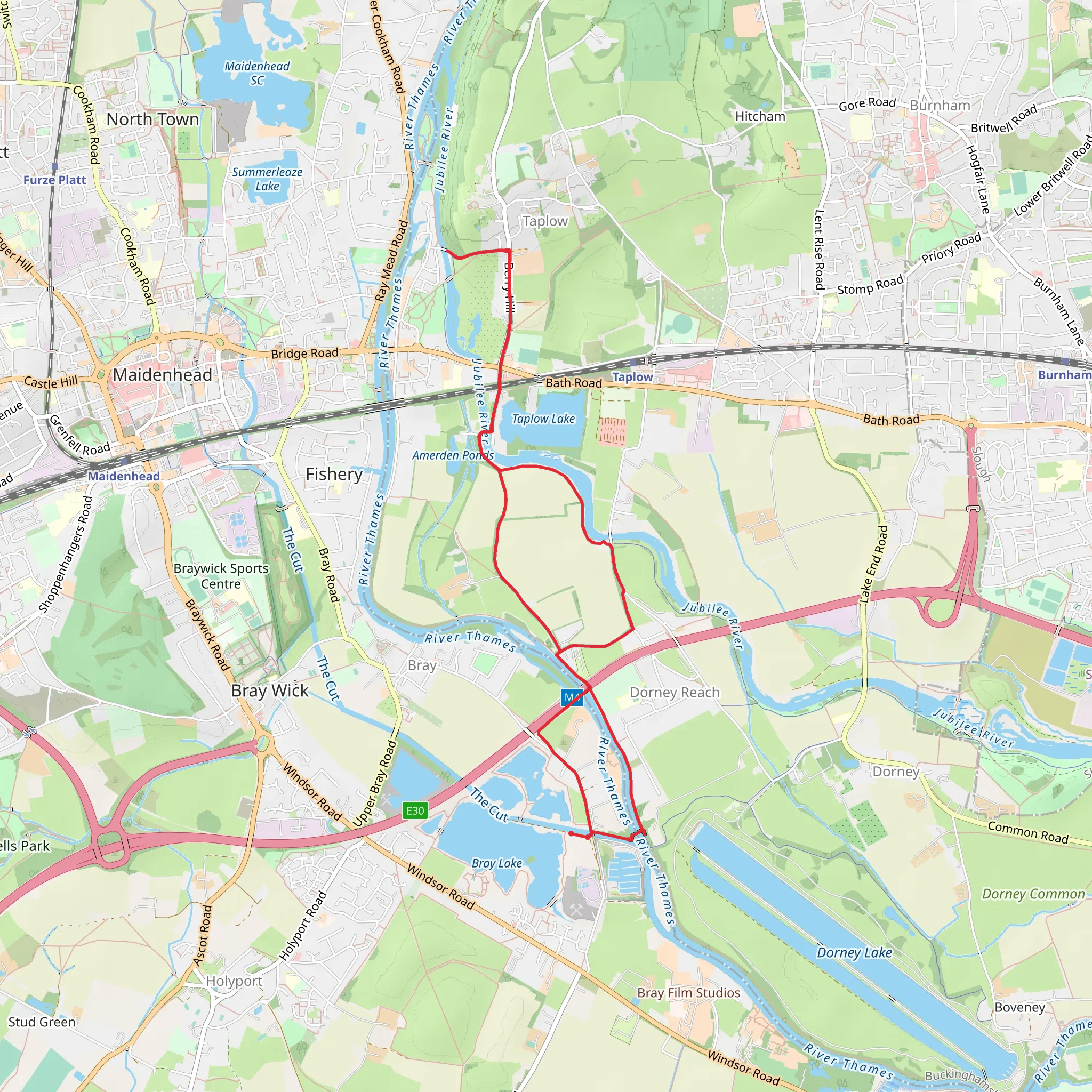 Dorney Reach and Taplow Walk mobile static map