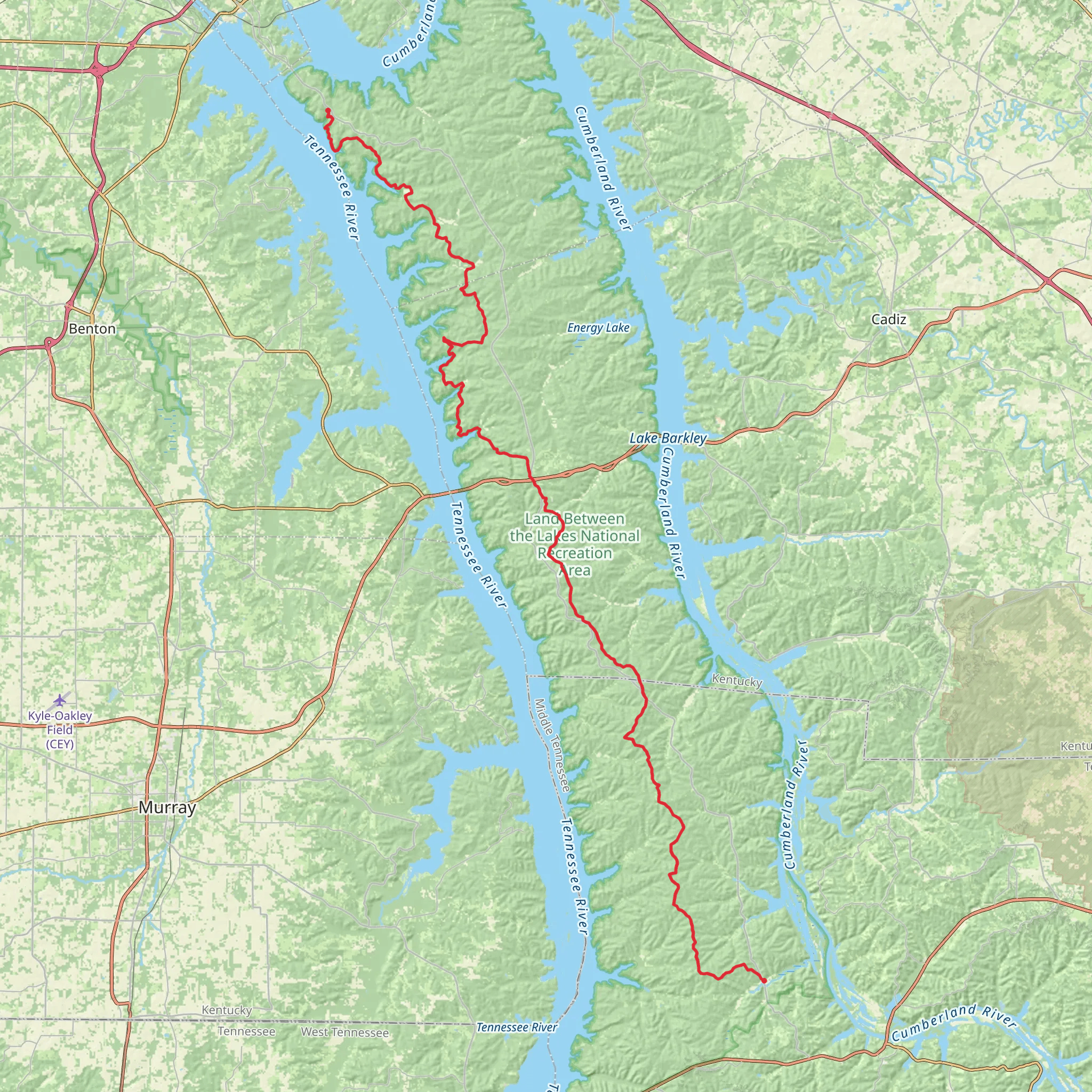 North South Trail mobile static map