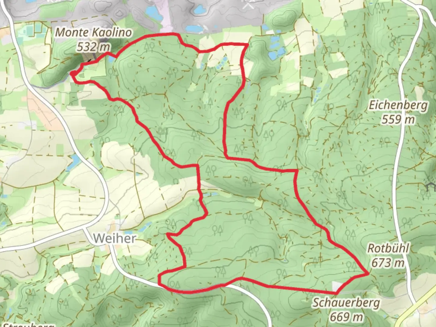 An image depicting the trail Gipfel Weg and its surrounding area.