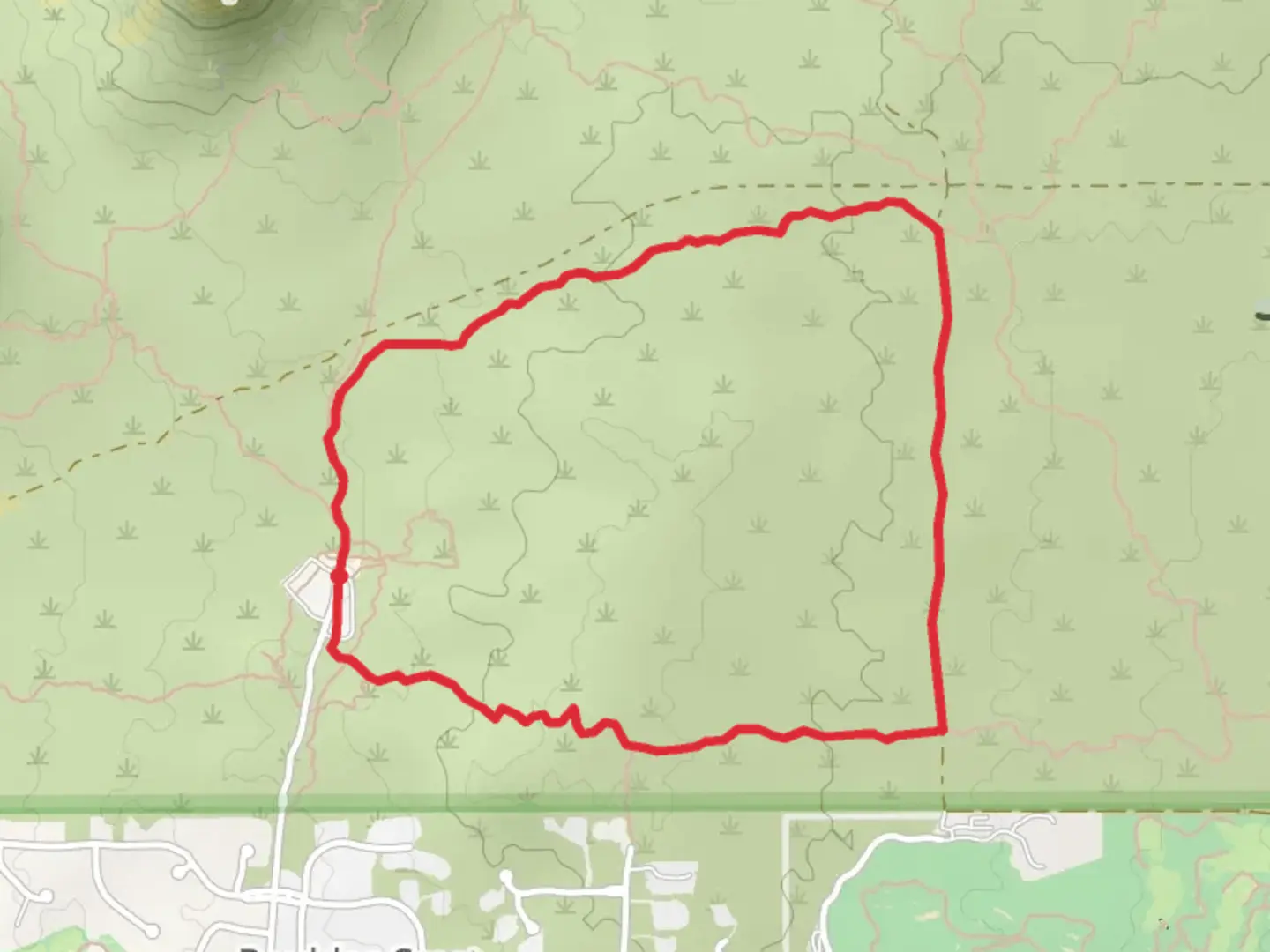 An image depicting the trail Latigo and Chuckwagon Loop Trail and its surrounding area.