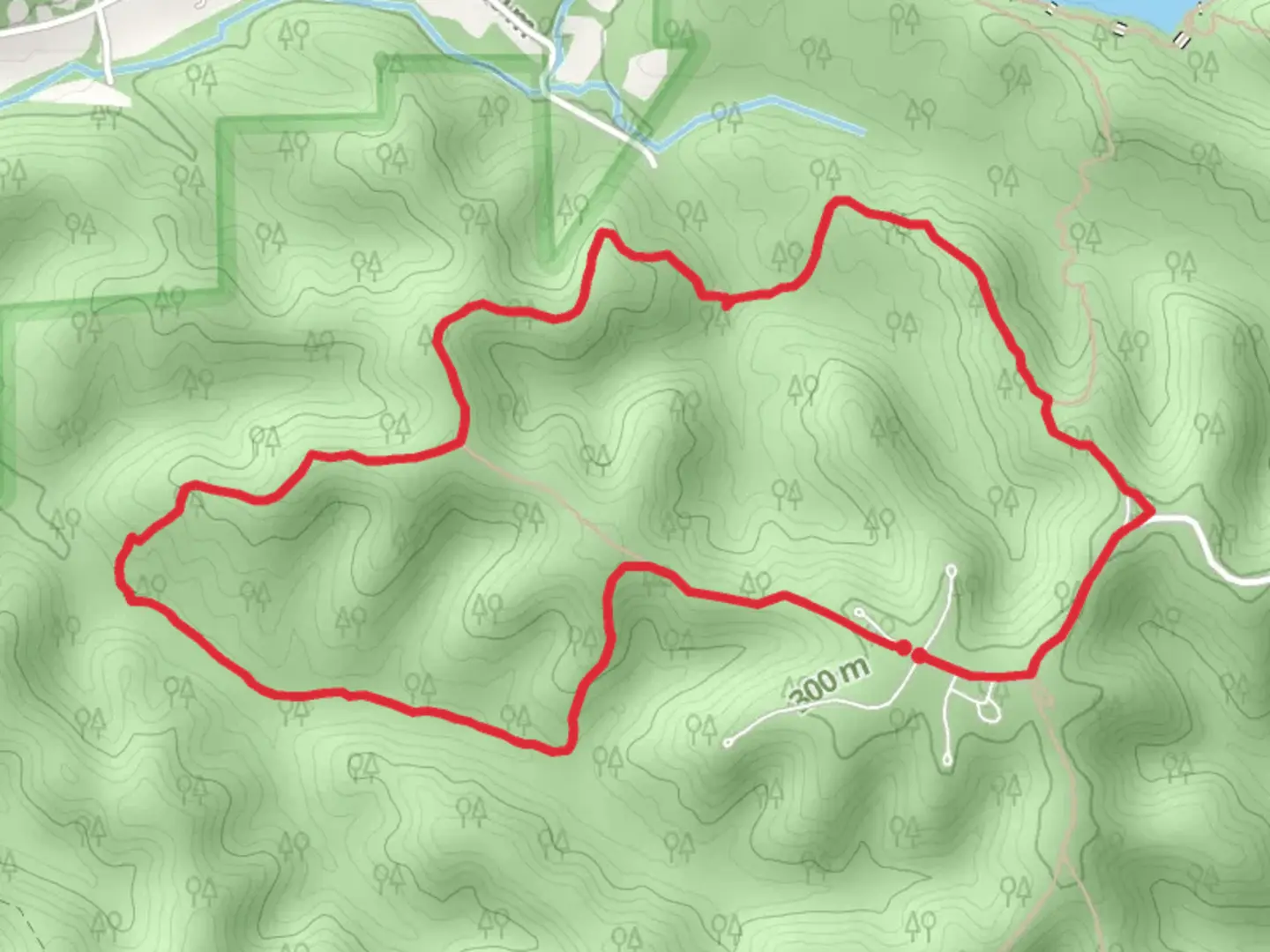 An image depicting the trail Vollmer Trail and Taylor Ridge Trail and its surrounding area.