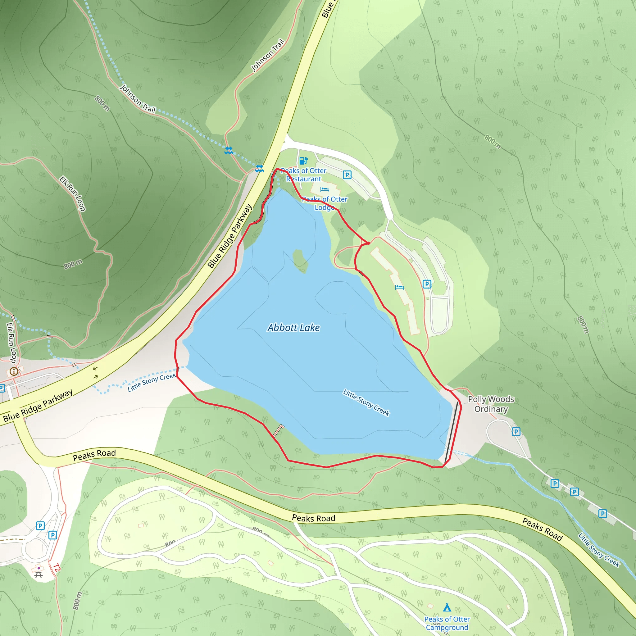 Abbott Lake Loop mobile static map
