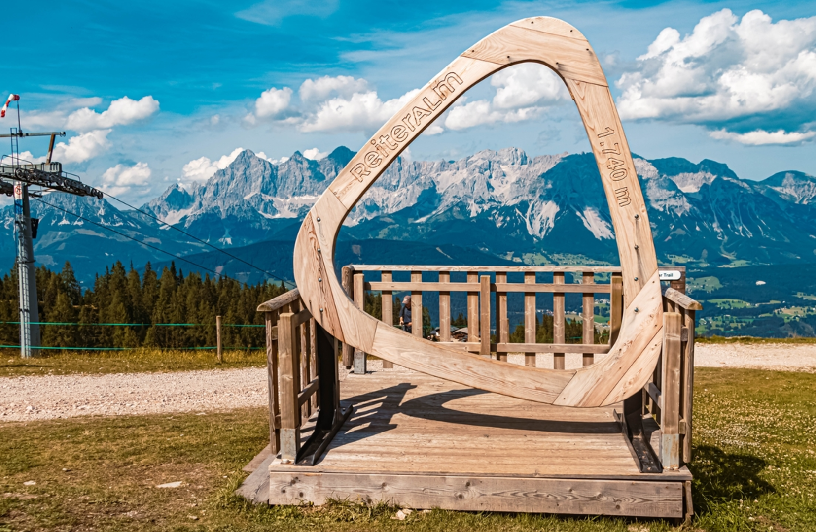 An image depicting the trail From Planai to Schladming and its surrounding area.