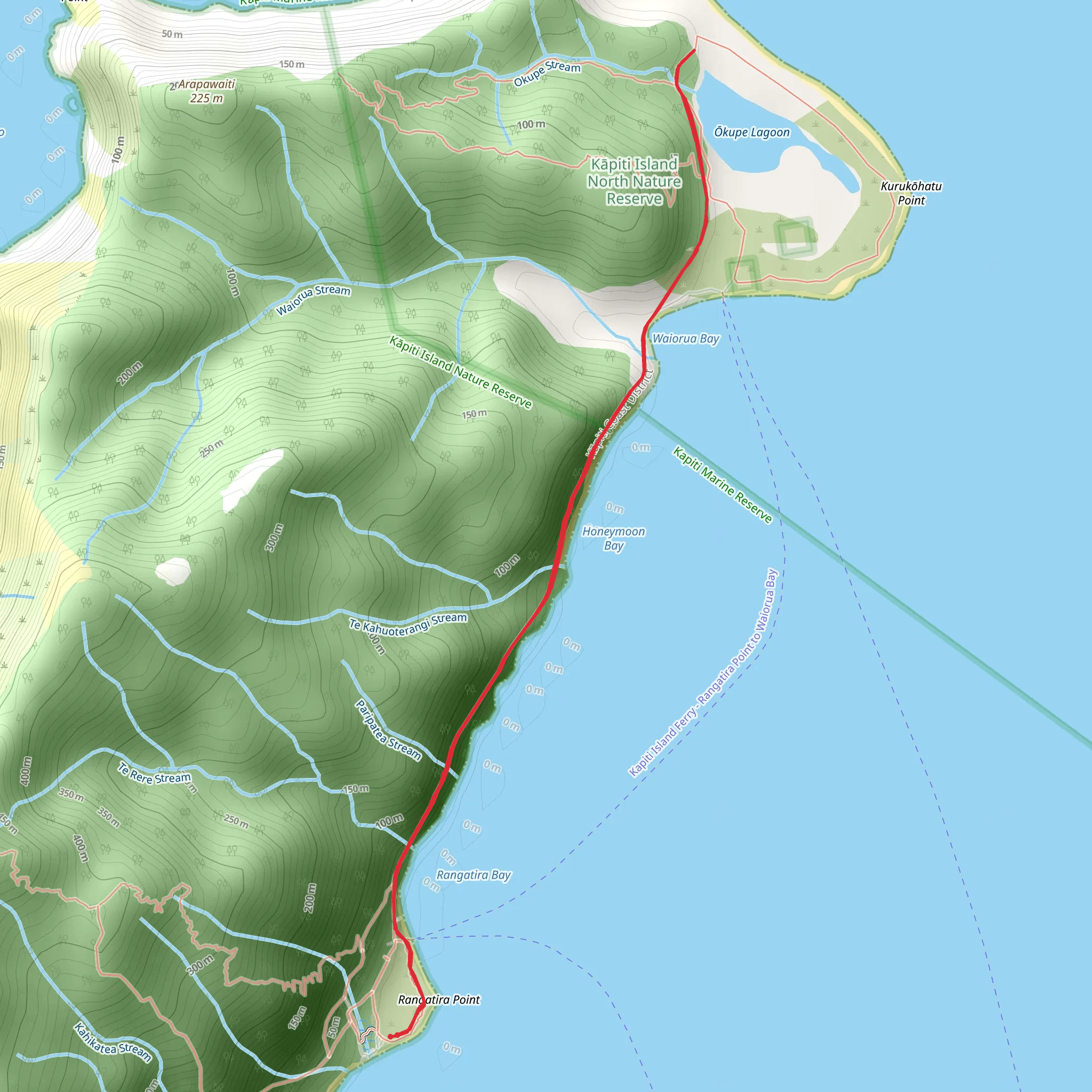 Kapiti Marine Reserve North Track mobile static map