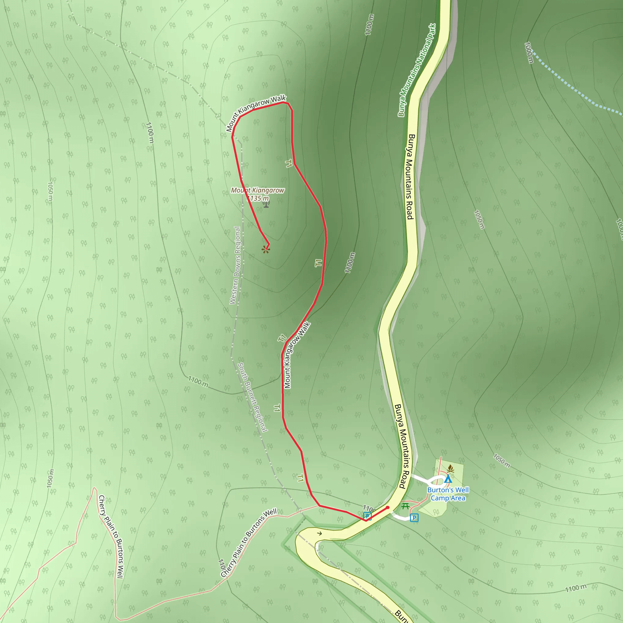 Mount Kiangarow Track mobile static map