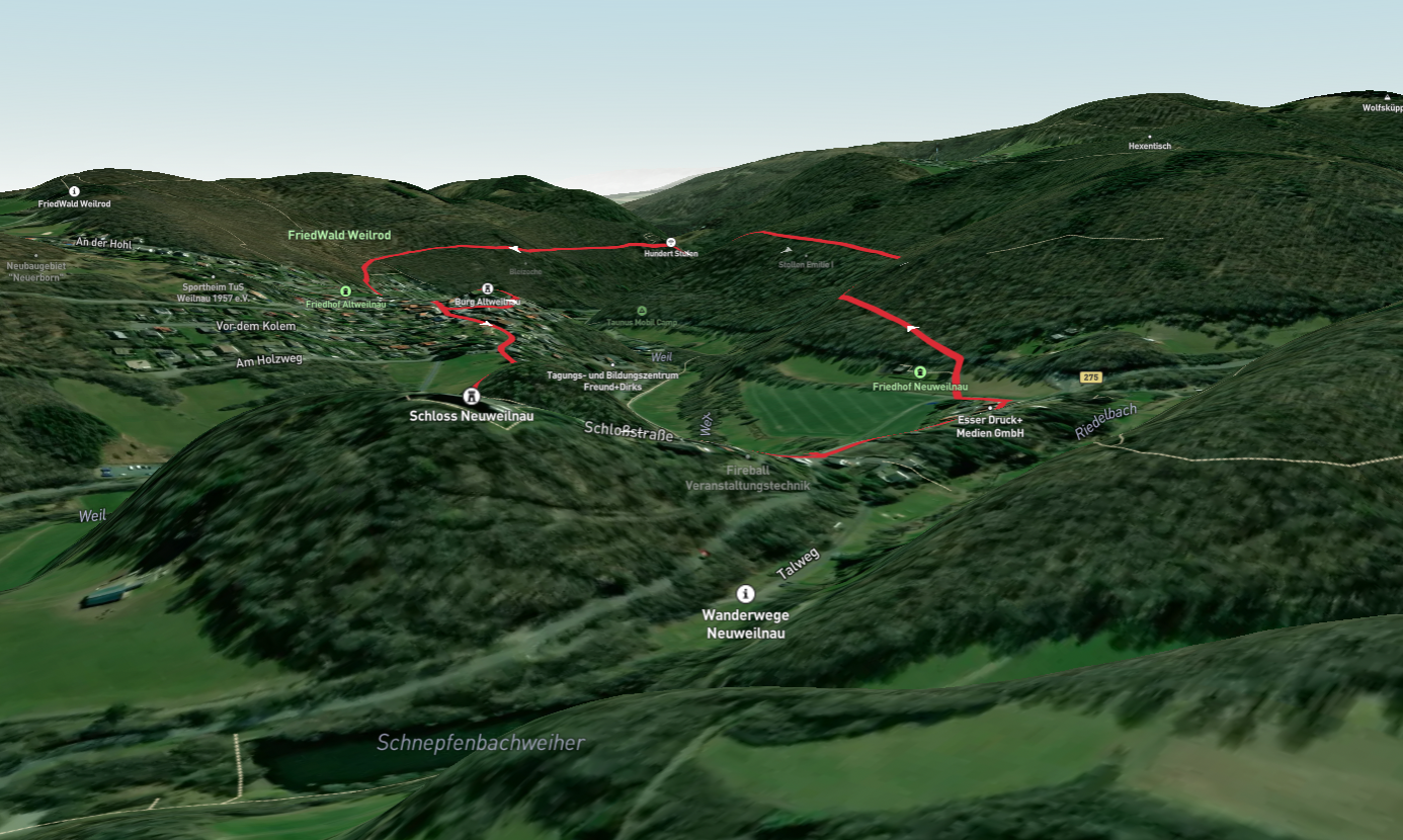 Schloss Neuweilnau and Ruine Altweilnau Loop via River Weil