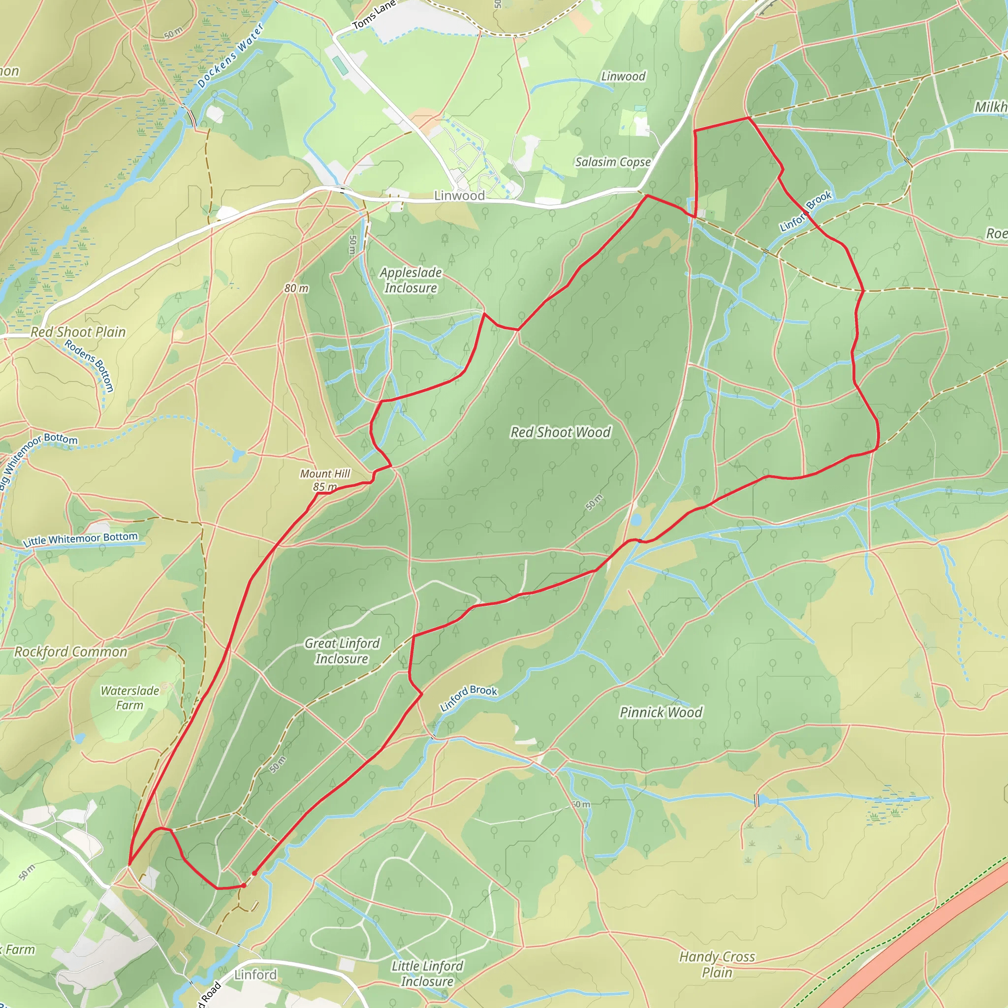 Linford and Linwood Loop mobile static map