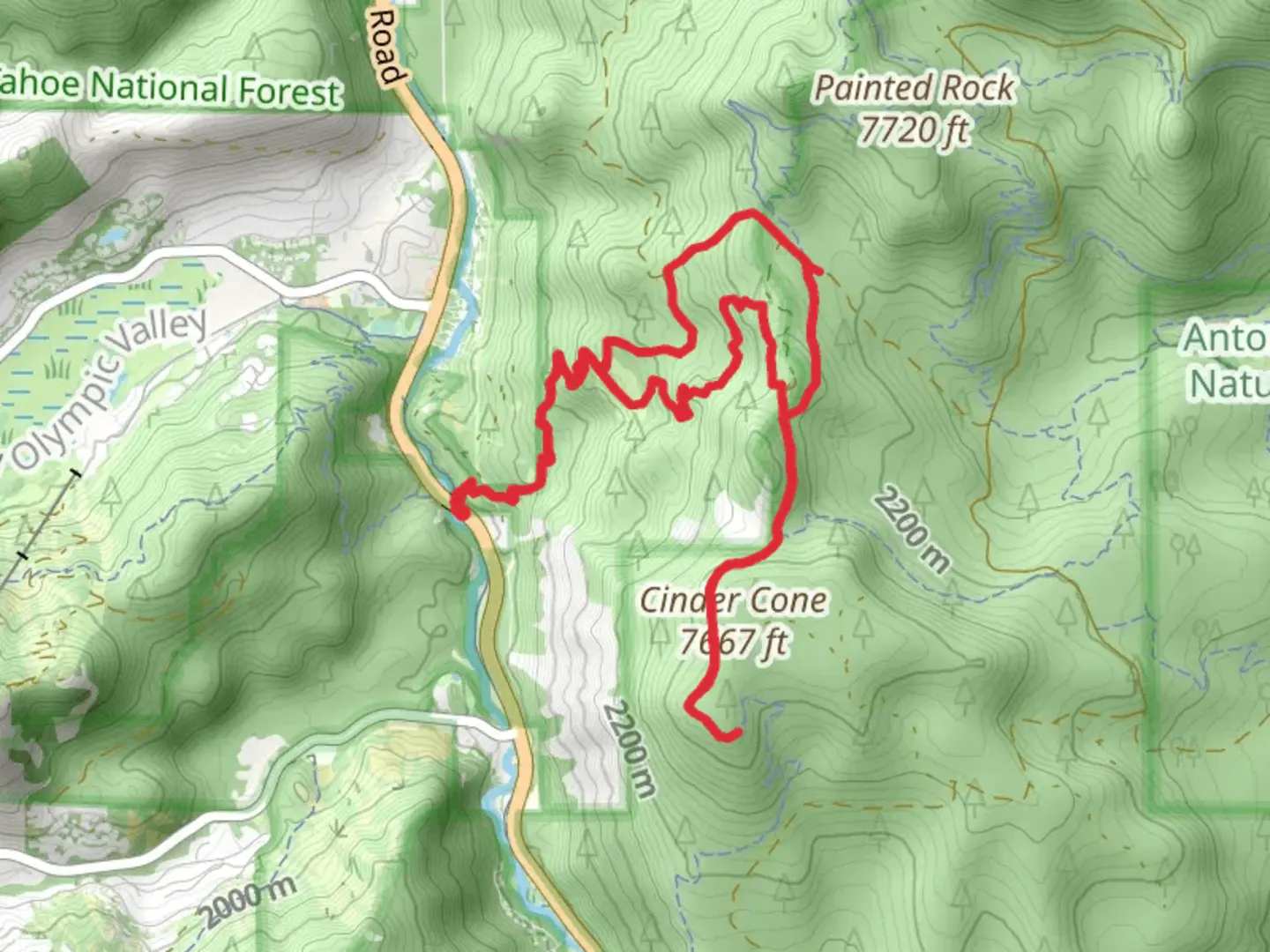 An image depicting the trail Cinder Cone - Tahoe Rim Trail and its surrounding area.