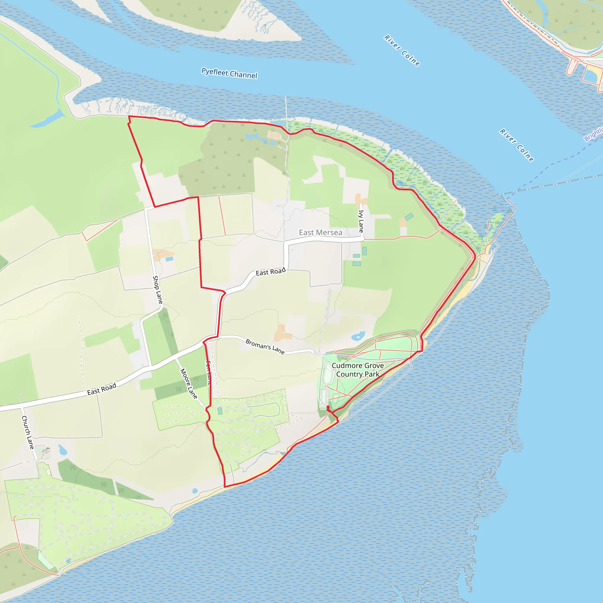 Cudmore Grove Country Park mobile static map